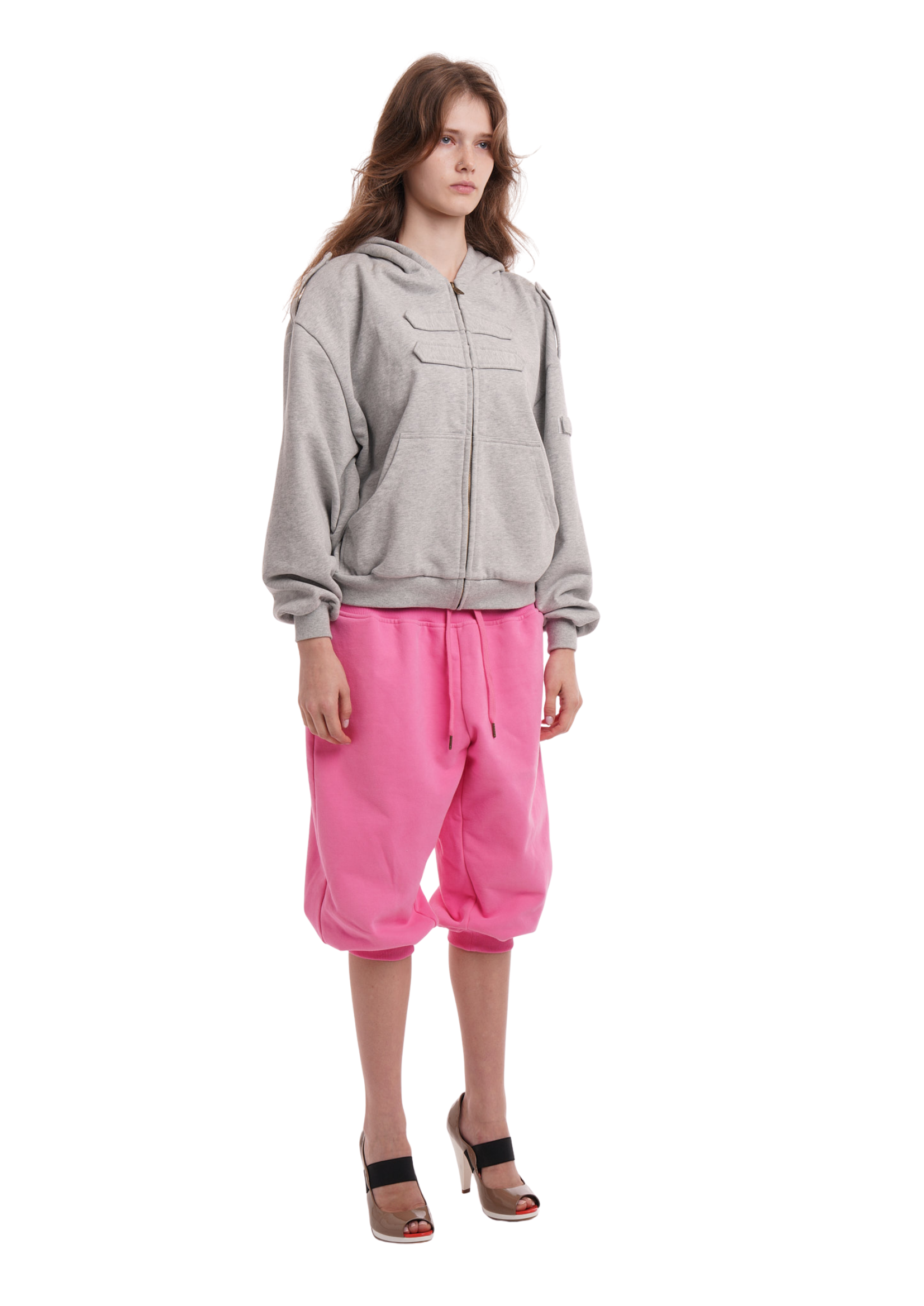 SWEATS SET CAPRIS IN WORN ROSIE PINK
