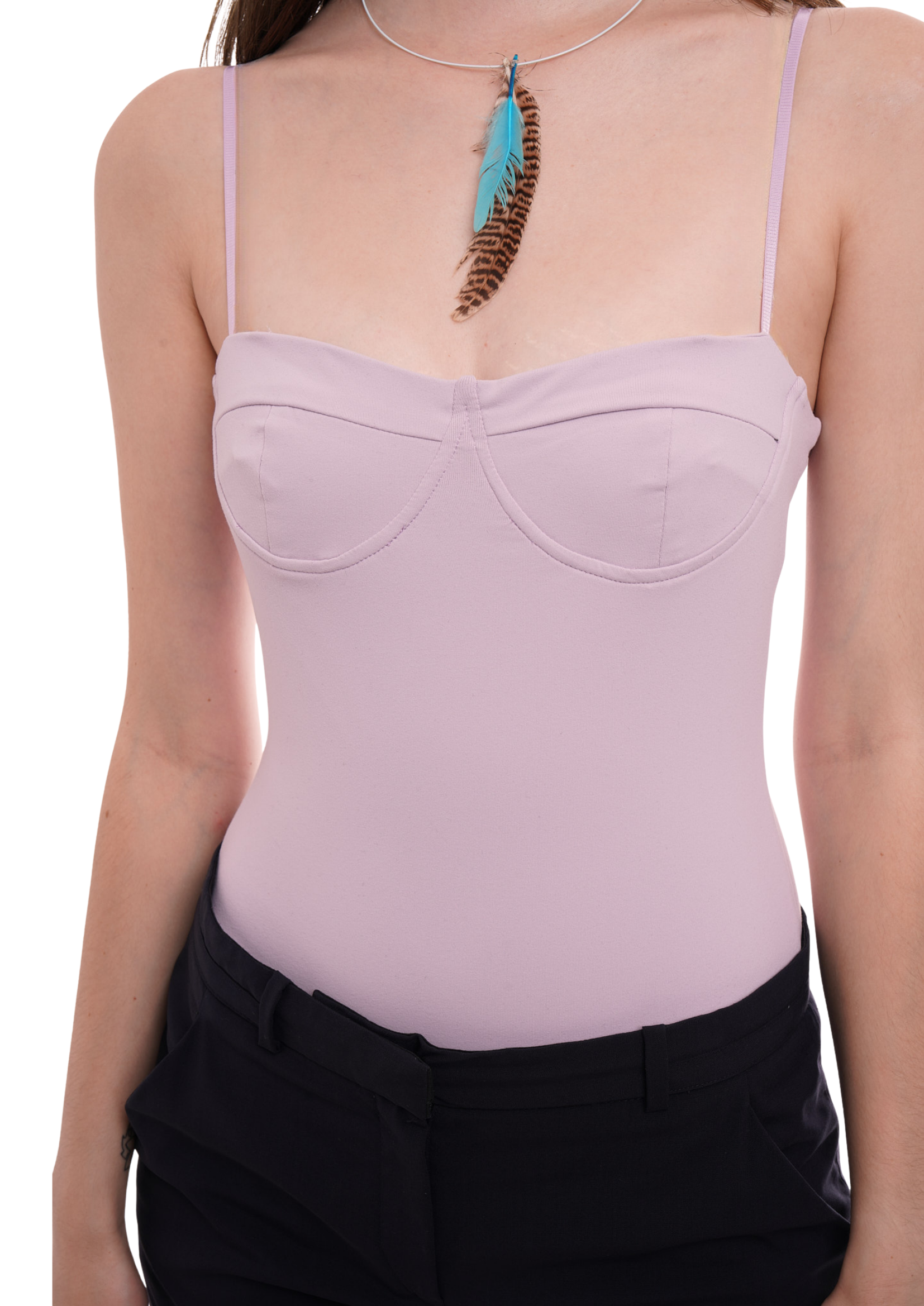 THE PLUNGE BODYSUIT IN LAVENDER