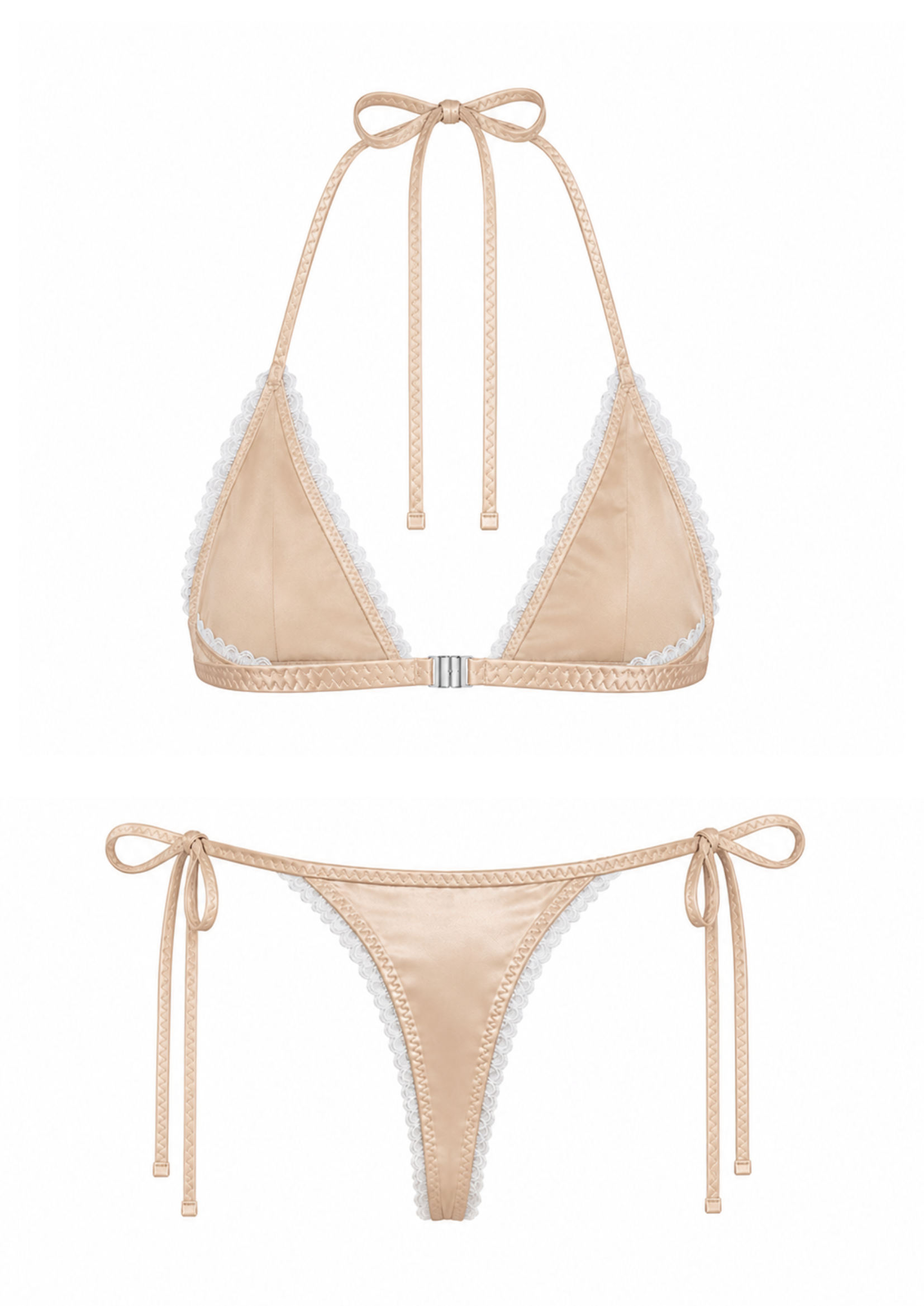 THE SATIN BOW BIKINI IN SOFT GOLD