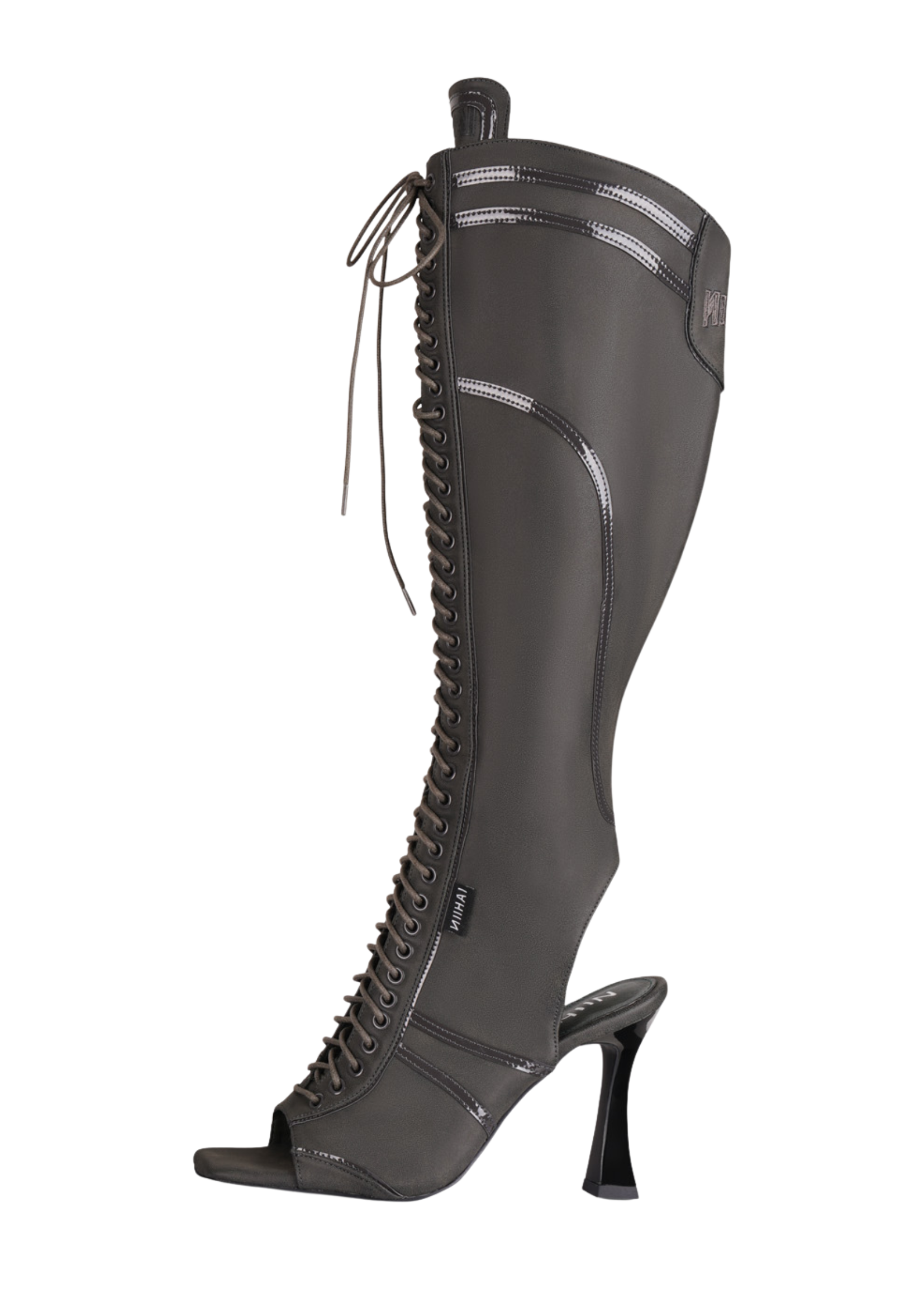 THE STRIKER LACE UP BOOTS IN STONE GREY