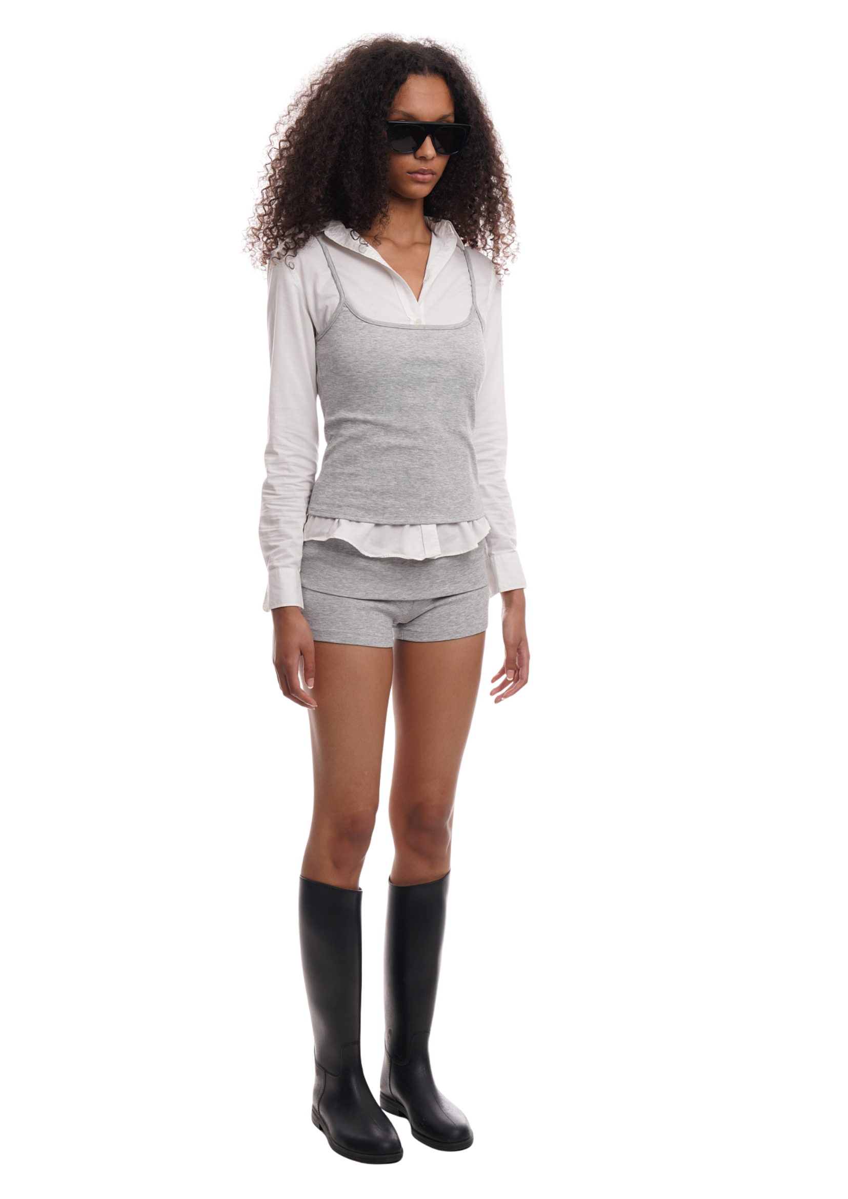 BOOTY SHORTS IN GREY MARL