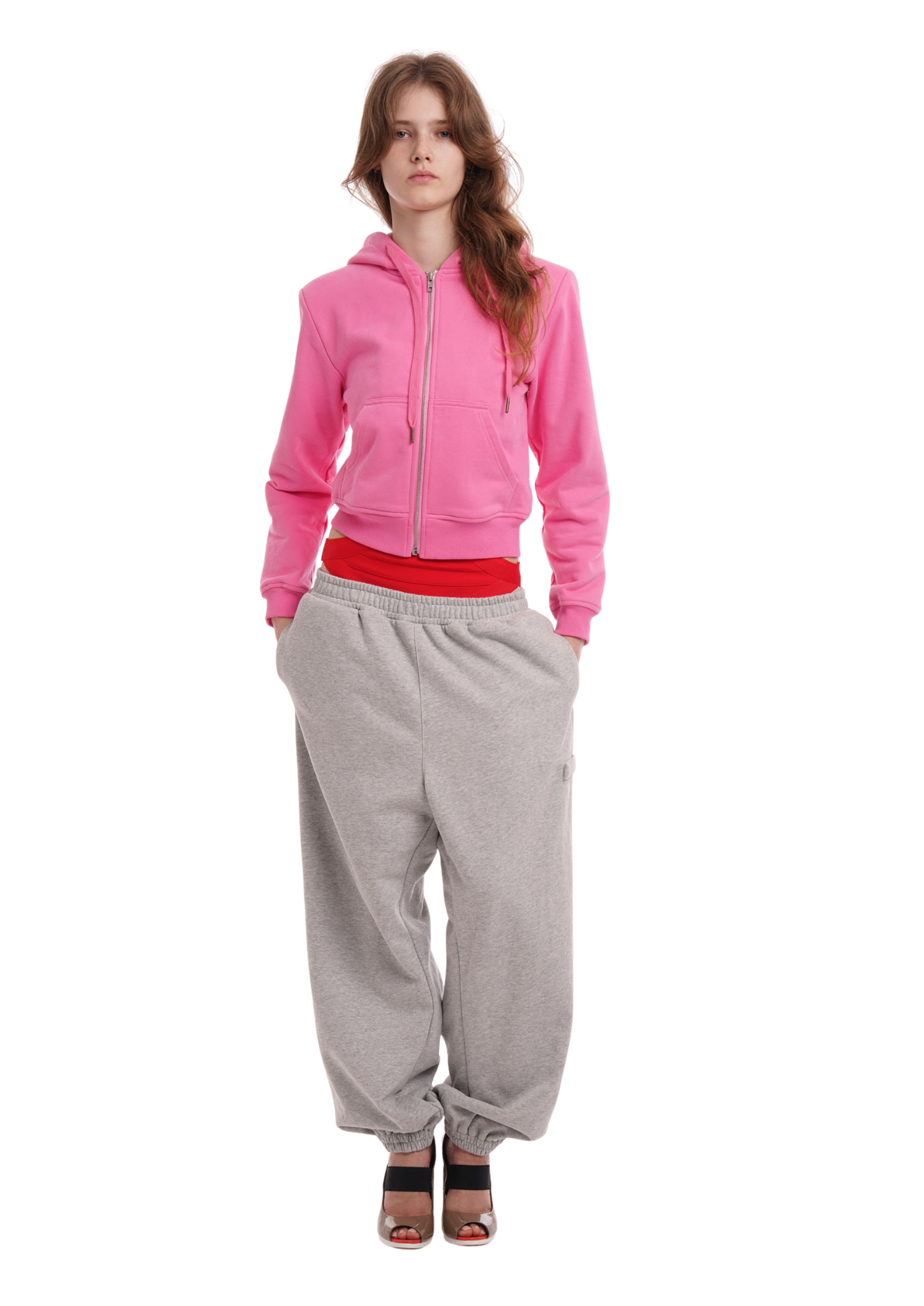 SWEATS SET HOODIE IN WORN ROSIE PINK