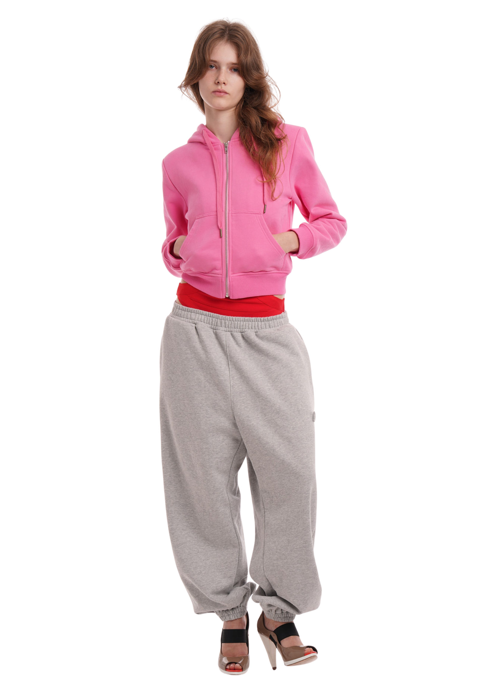 SWEATS SET HOODIE IN WORN ROSIE PINK