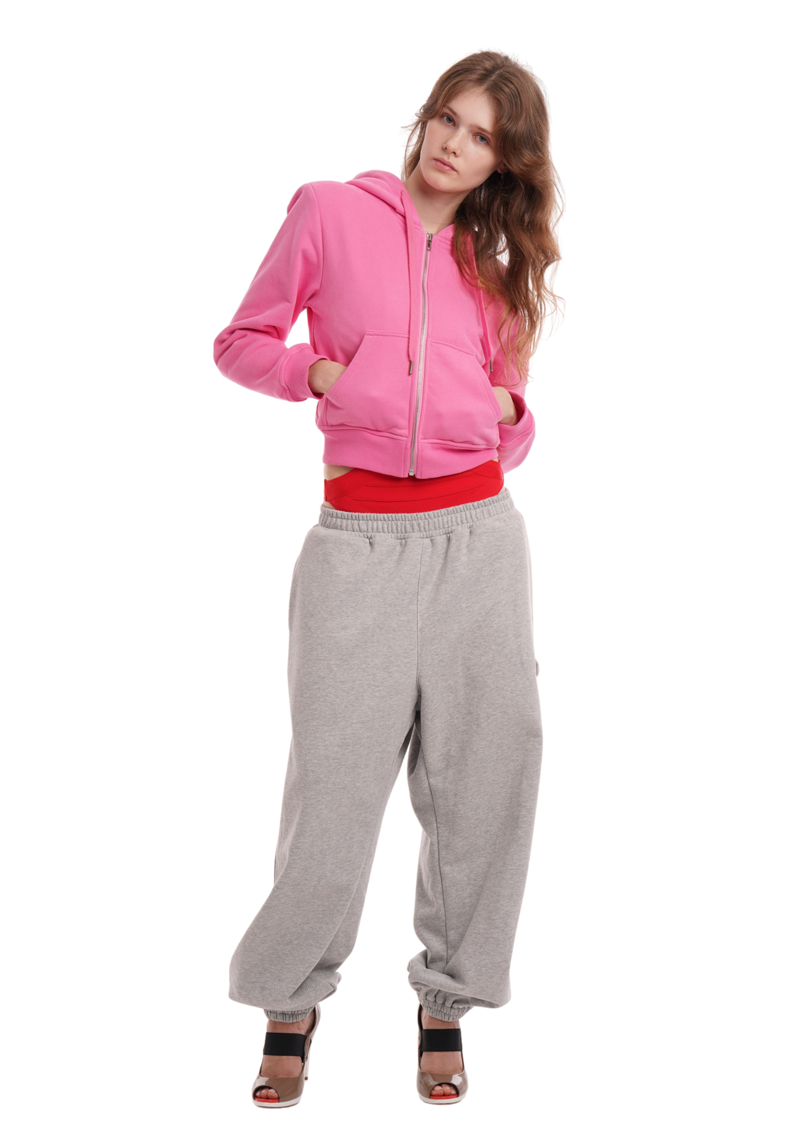SWEATS SET HOODIE IN WORN ROSIE PINK