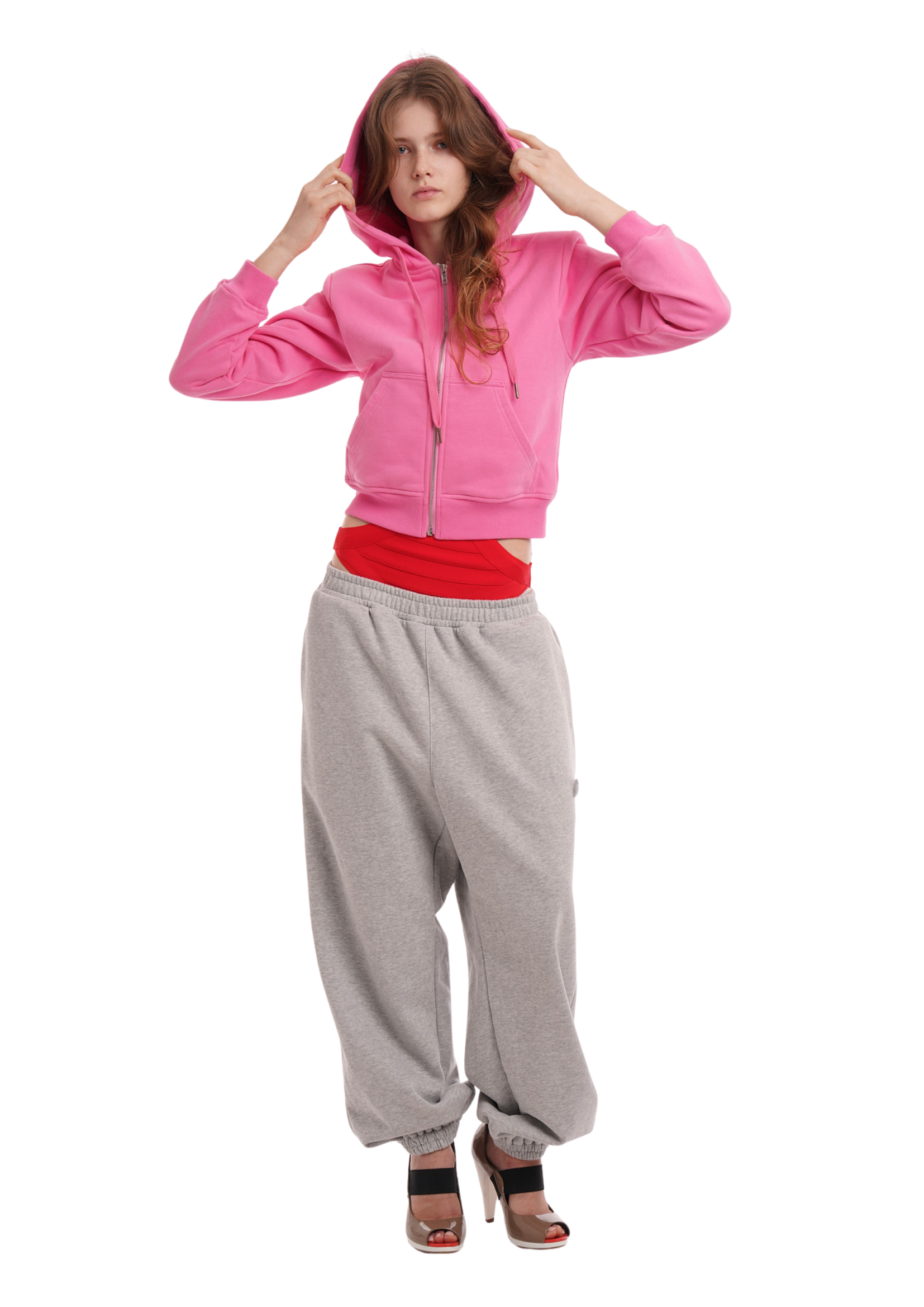 SWEATS SET HOODIE IN WORN ROSIE PINK
