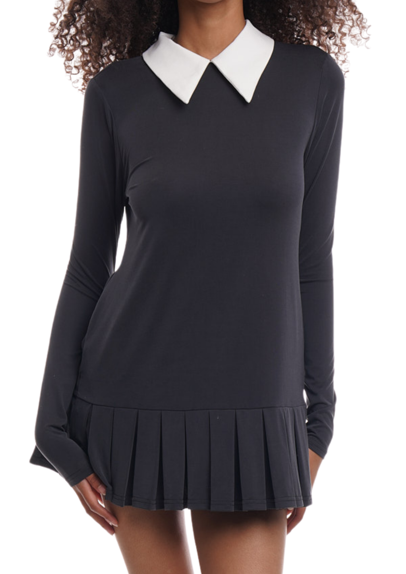 UNIFORM DRESS IN WASHED BLACK