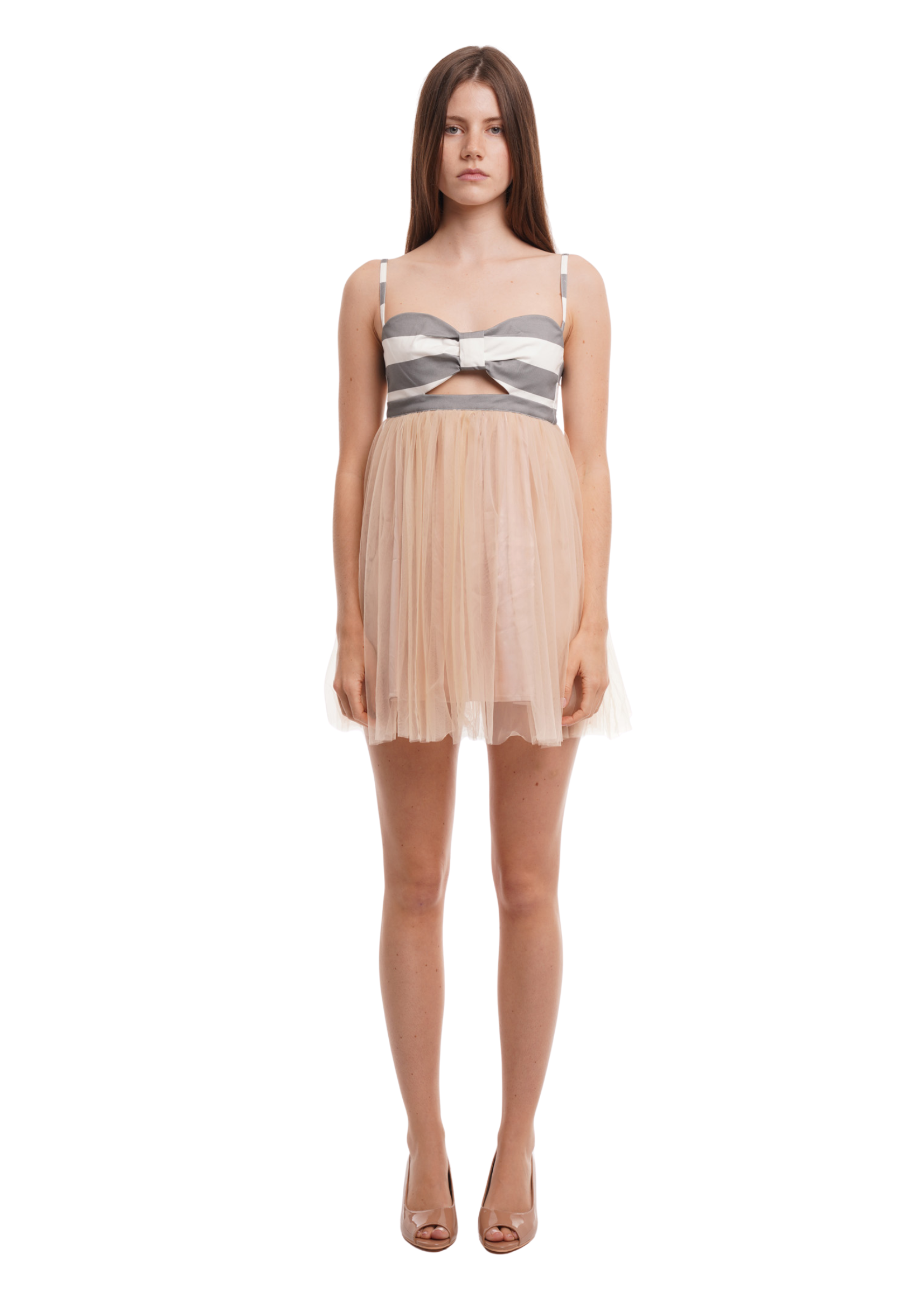 BRALETTE MINI DRESS IN GREY & SUNKISS