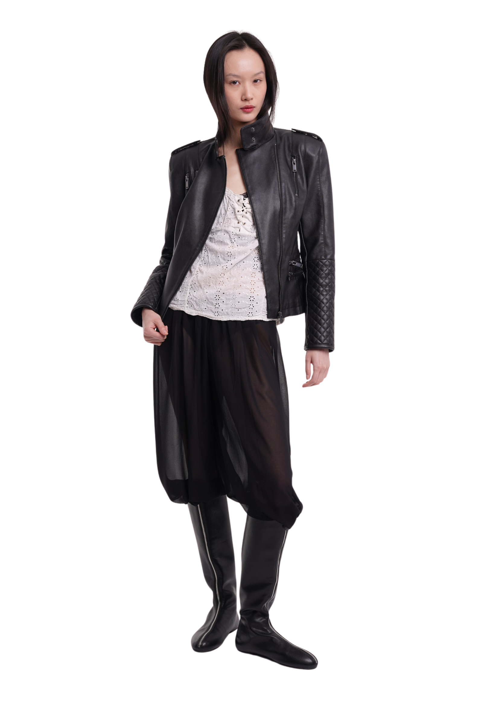 THE MARA LEATHER JACKET IN BLACK
