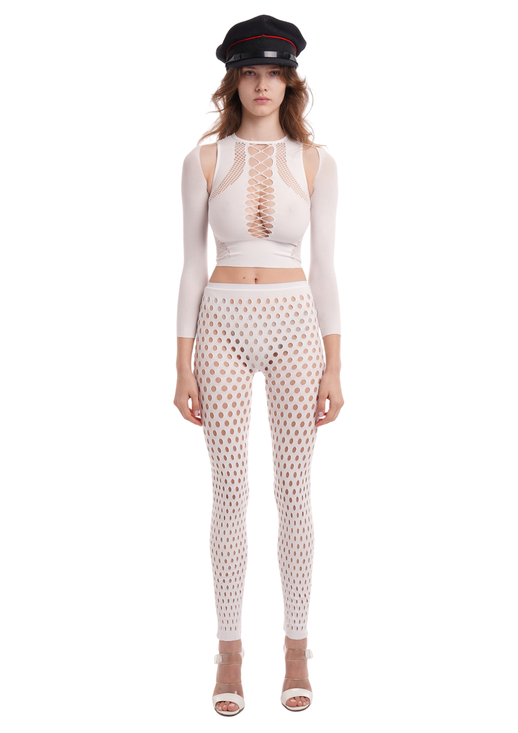 SHAPEWEAR STRETCH TOP & SLEEVES IN WHITE