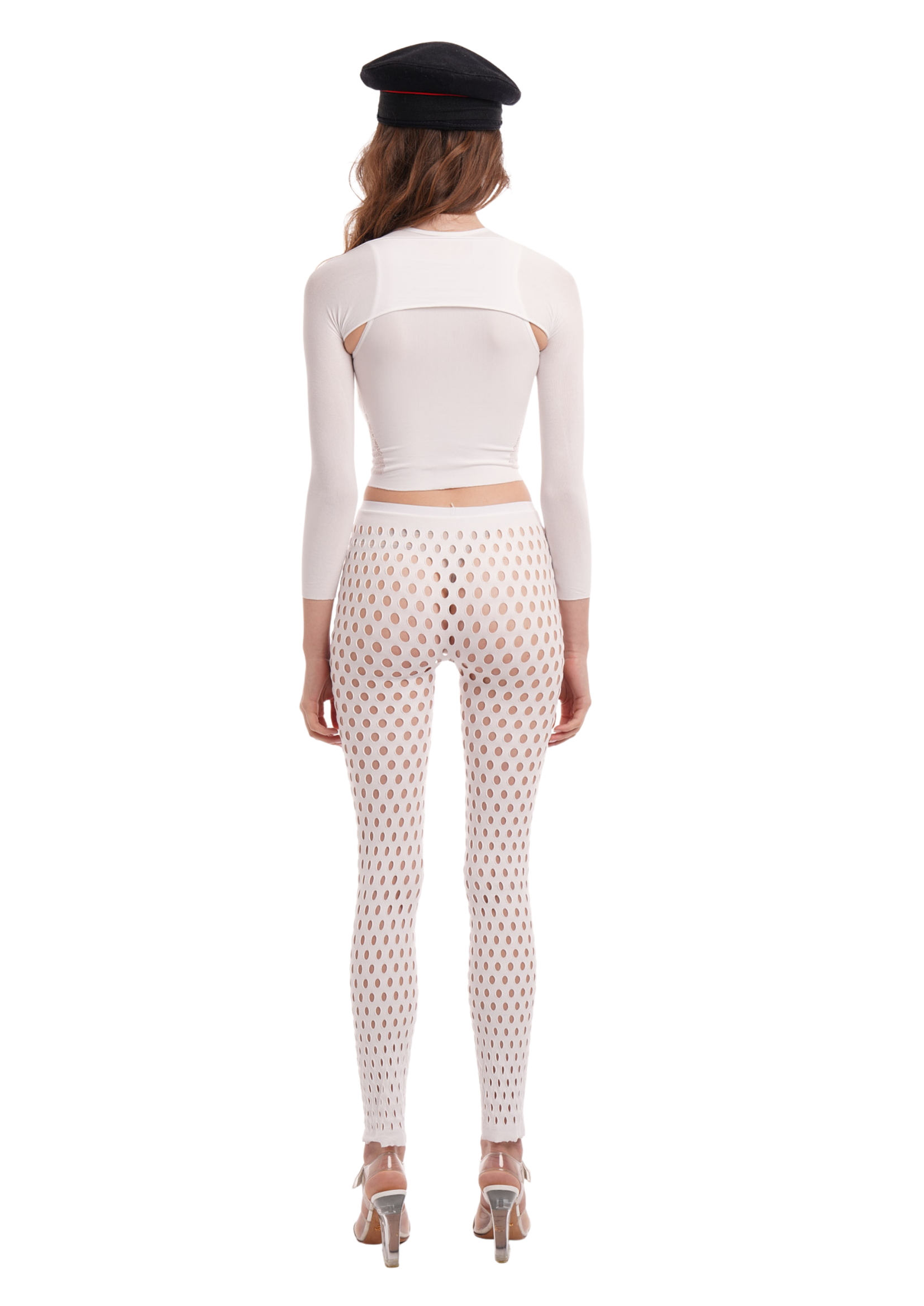 SHAPEWEAR STRETCH TOP & SLEEVES IN WHITE