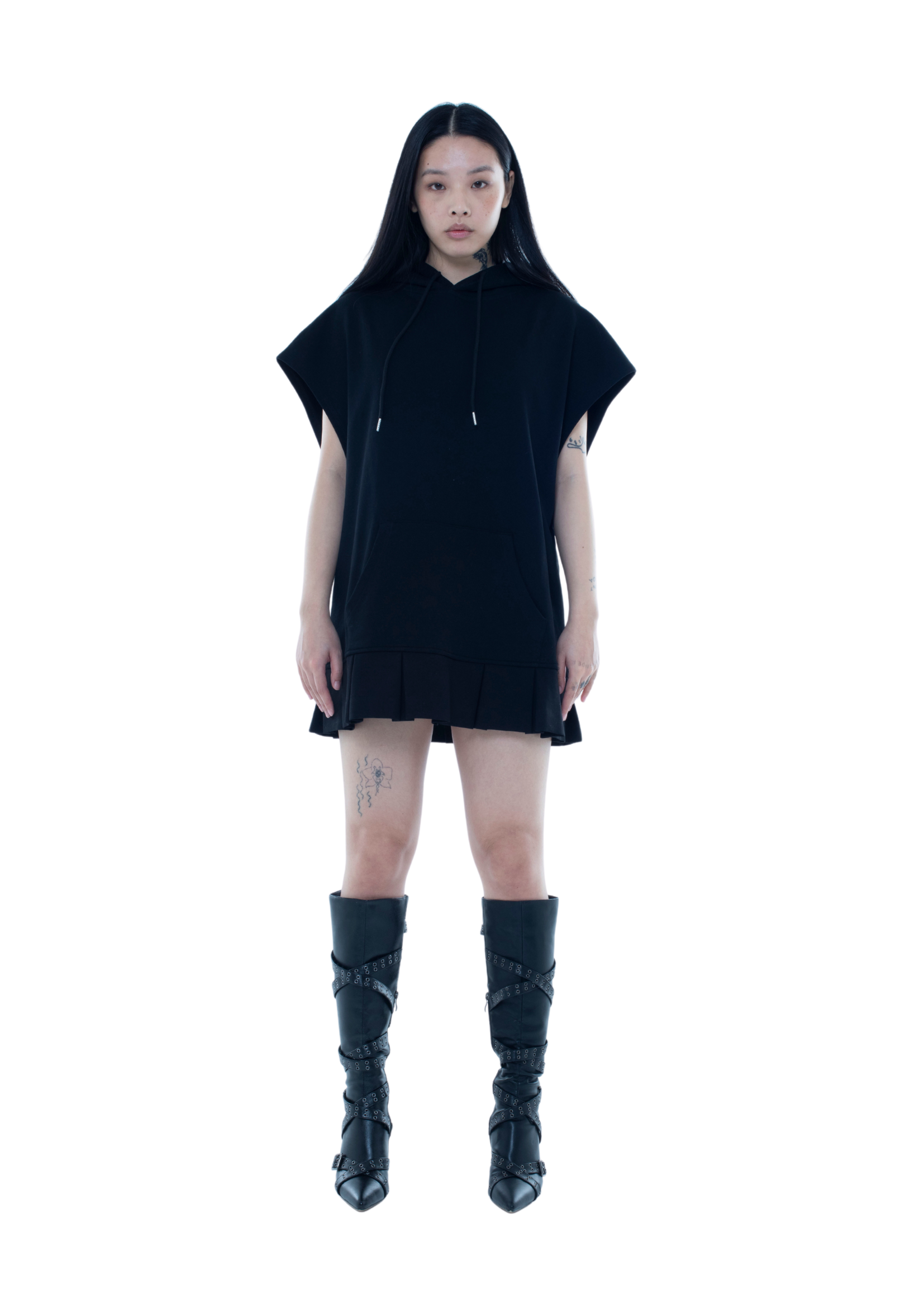 SLEEVELESS HOODIE DRESS