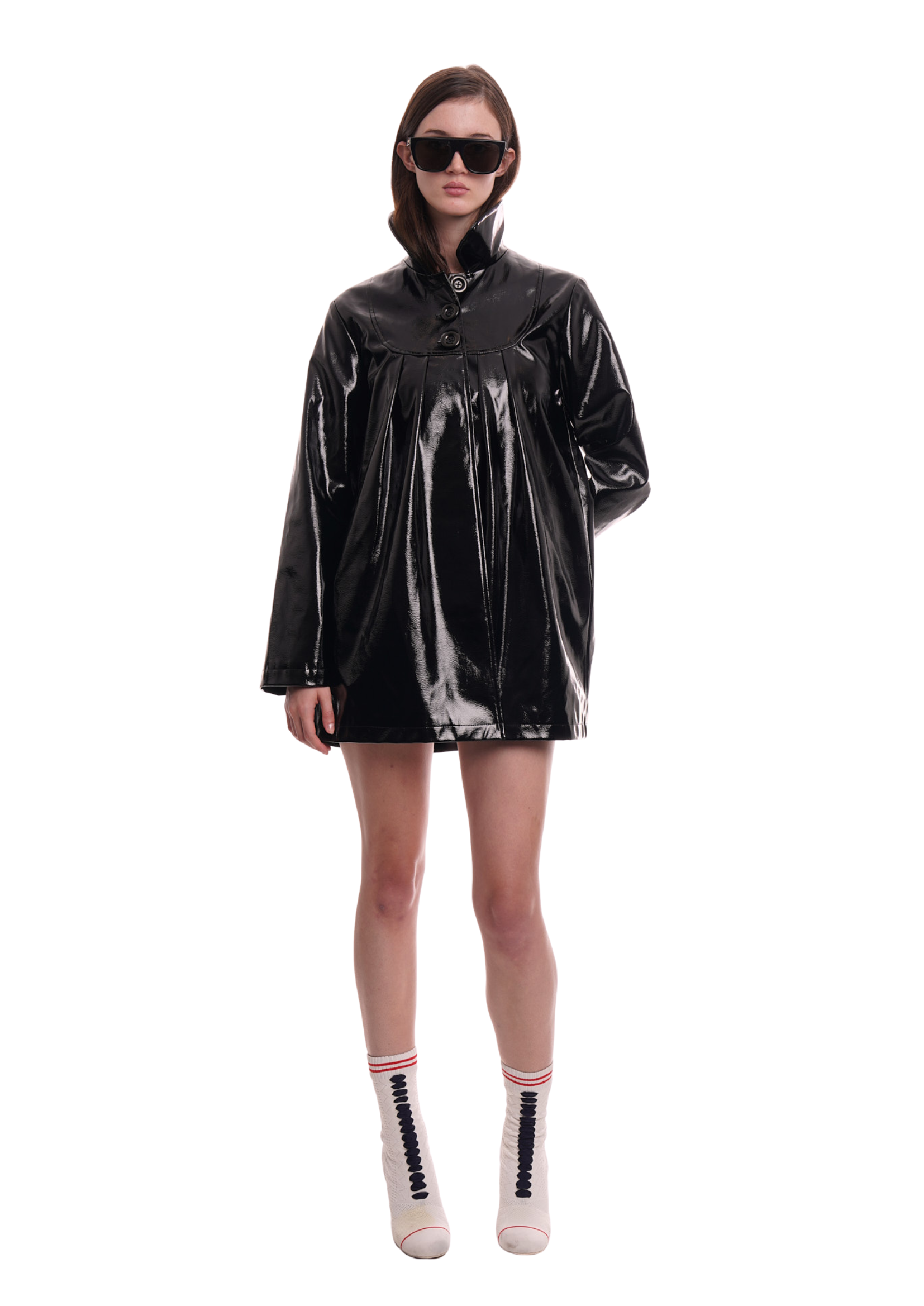 AFTER DARK COAT IN BLACK GLOSS