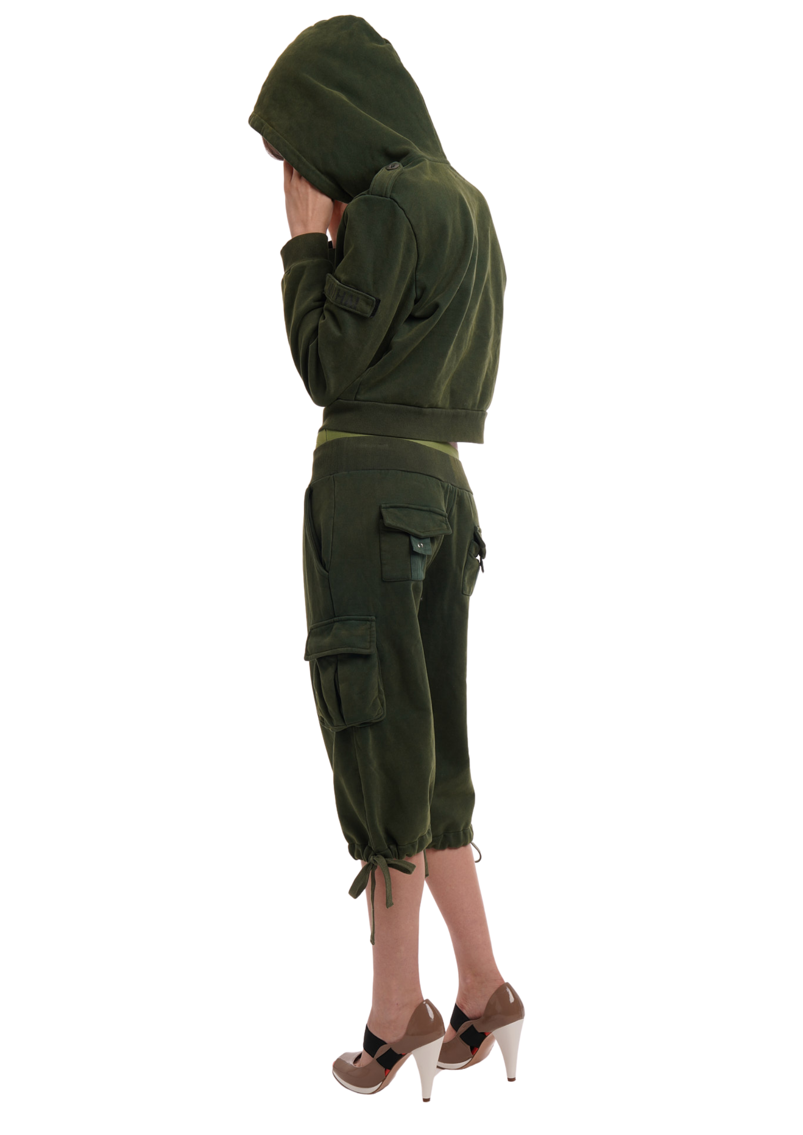 UTILITY TRACK CAPRIS IN MILITARY GREEN