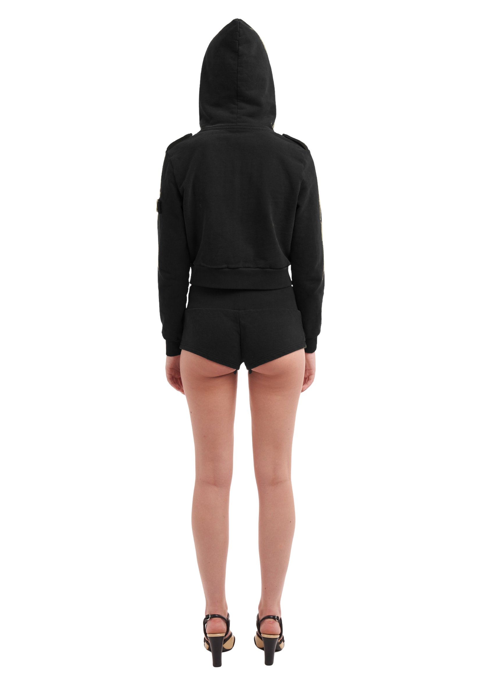 UTILITY BOOTY SHORTS IN BLACK