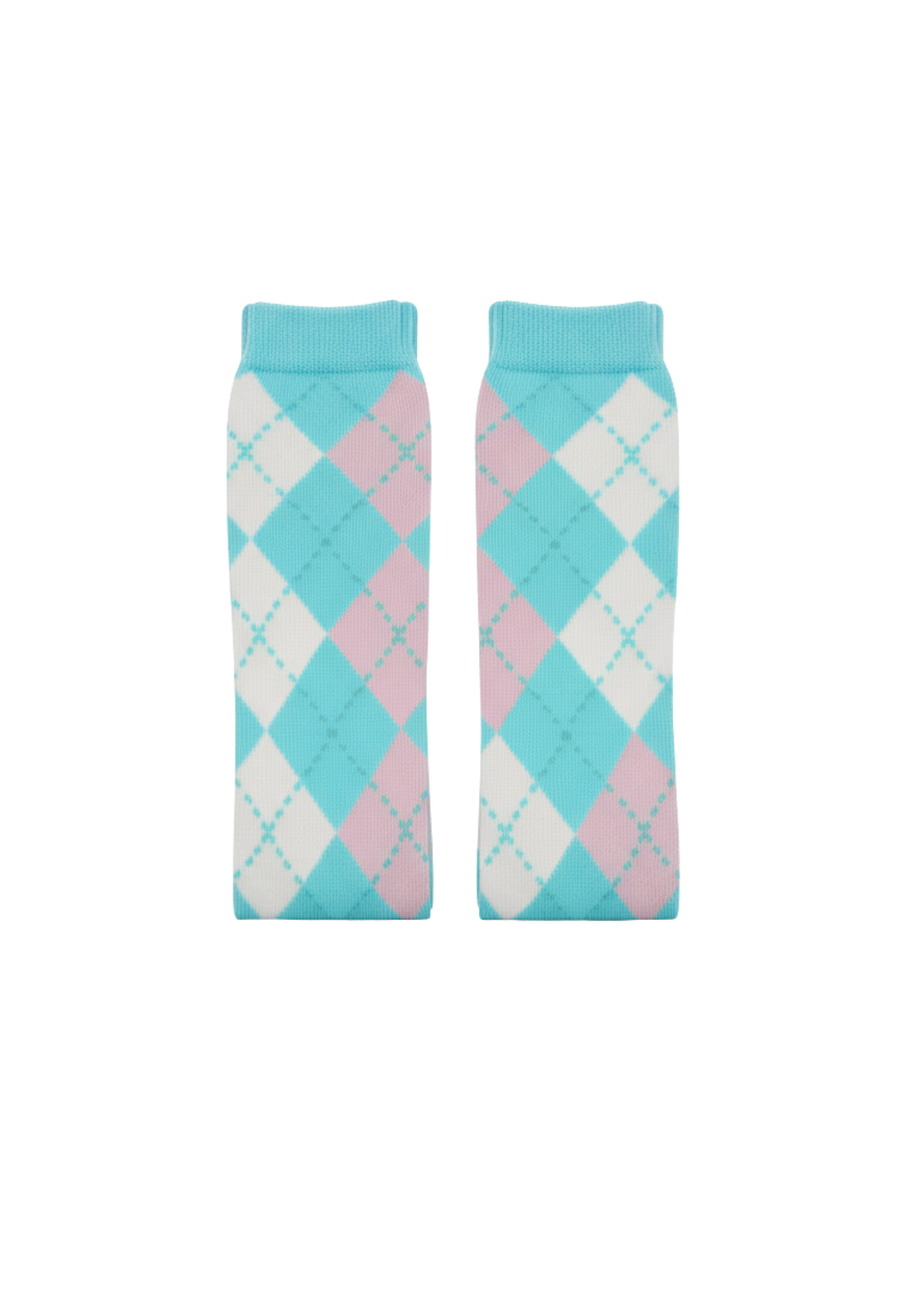 ARGYLE SOCKS IN BLUE & PINK