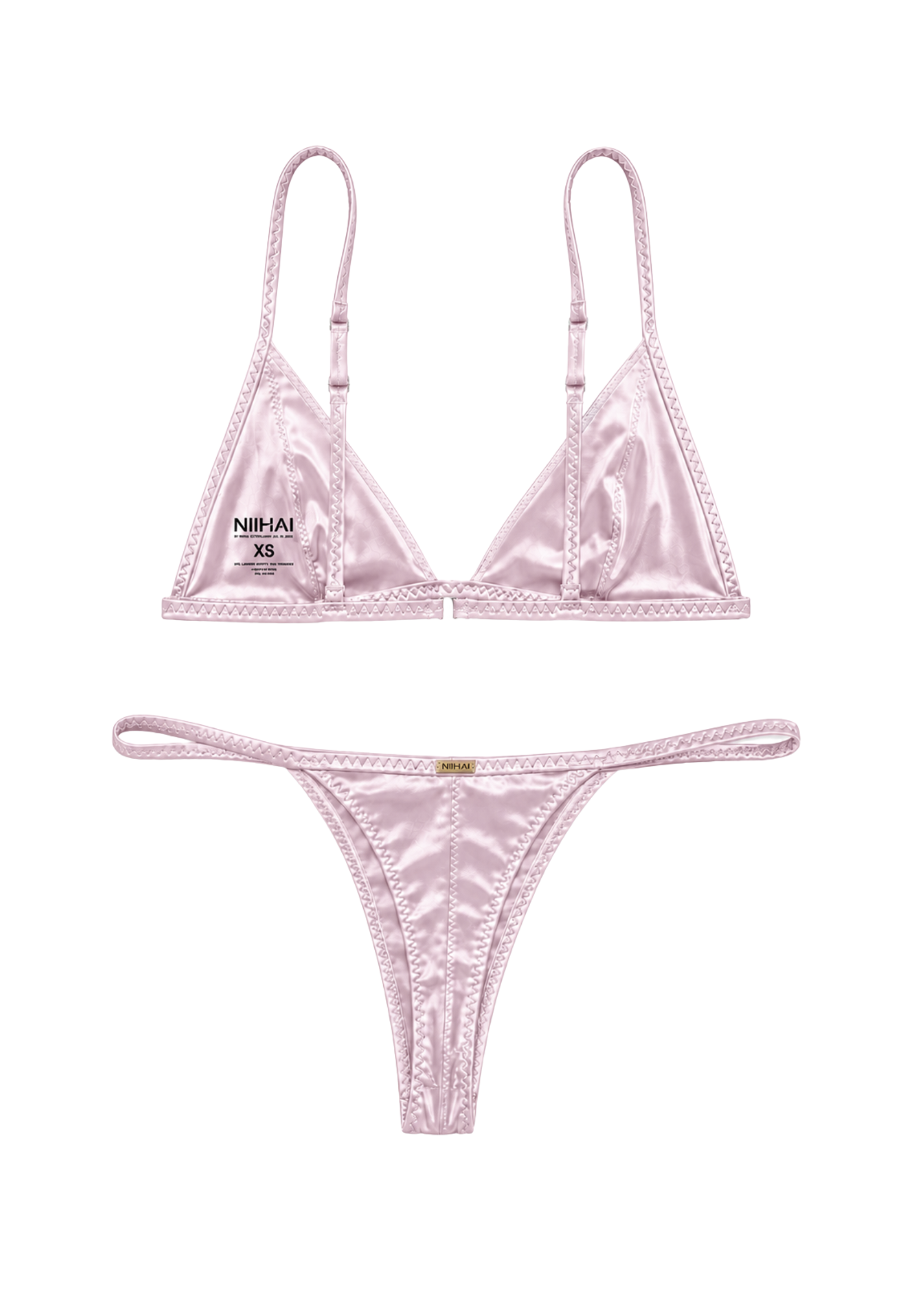 THE DEL SATIN BIKINI IN POWDER ROSE