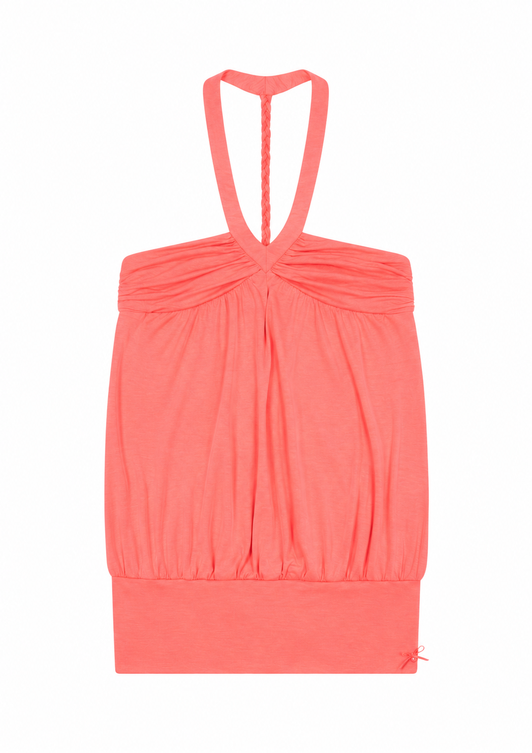 TWIST DRESS IN CORAL