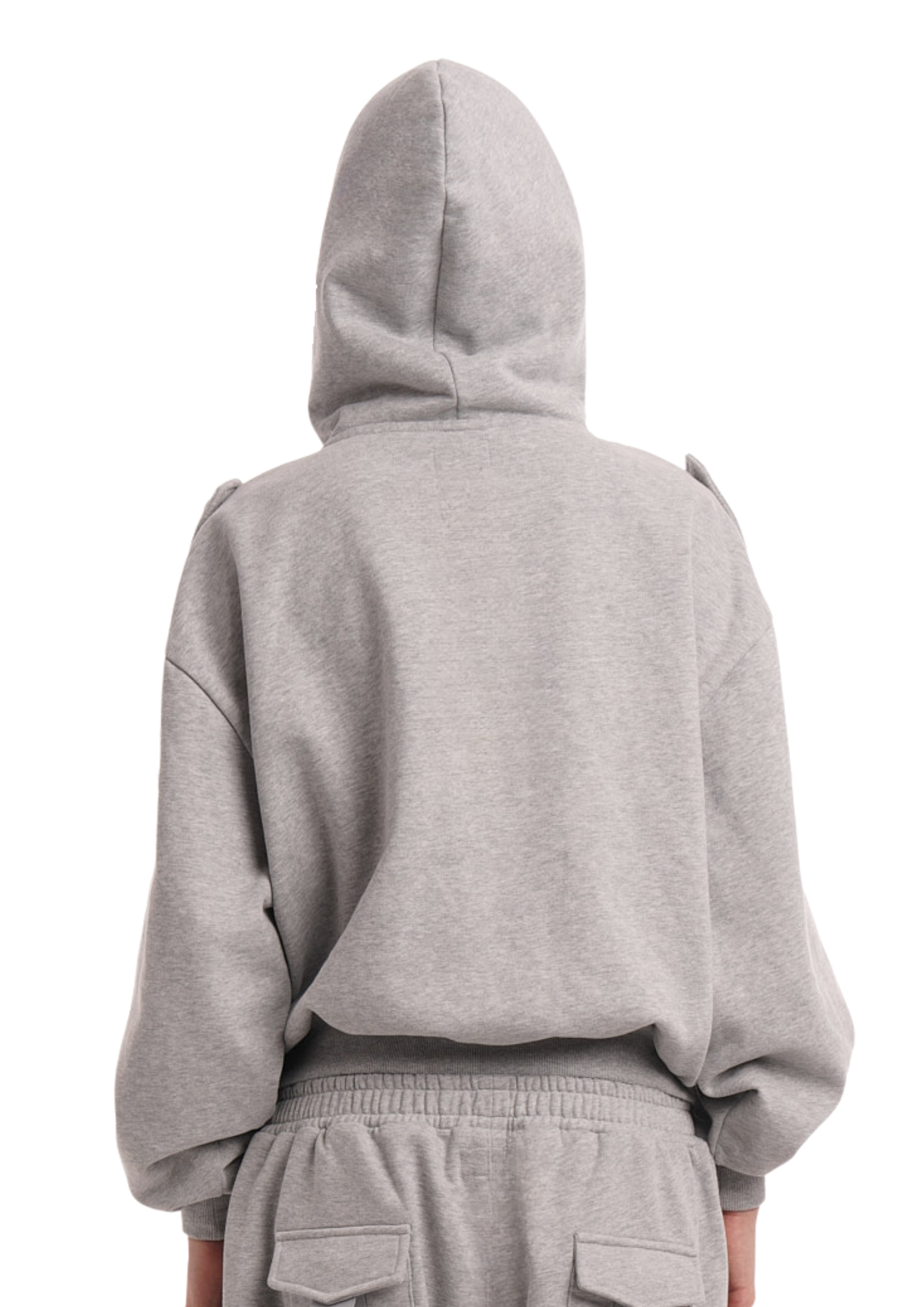 COVER HOODIE IN GREY MARL