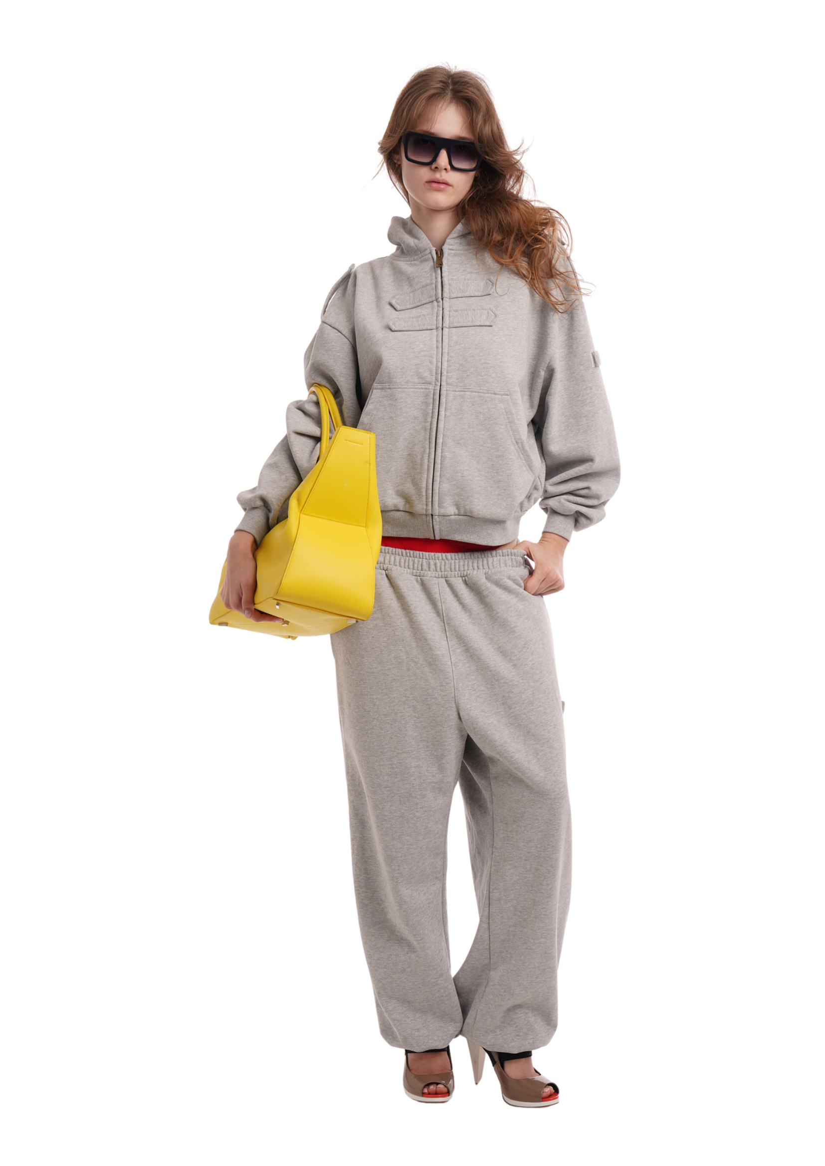 COVER HOODIE IN GREY MARL