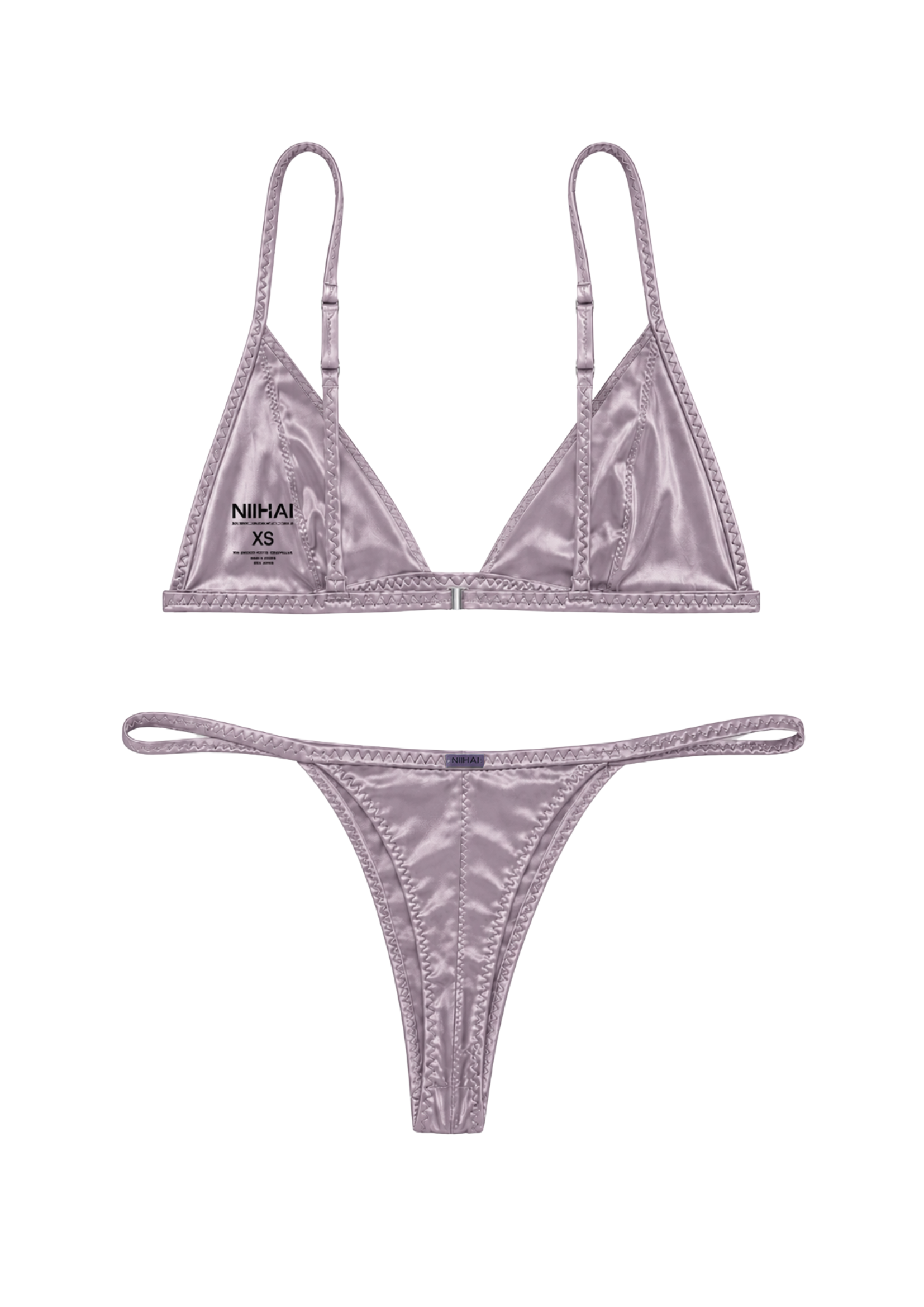 THE DEL SATIN BIKINI IN SILVER