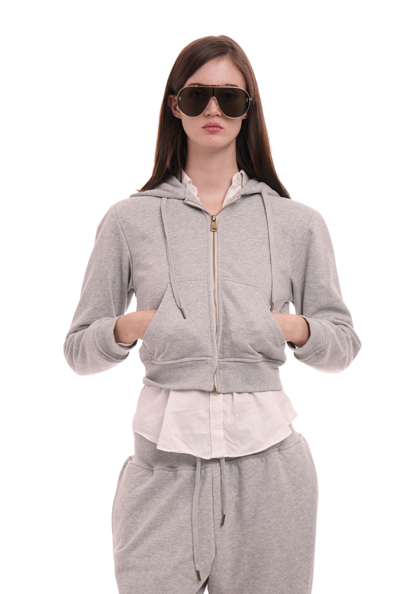 SWEATS SET HOODIE IN GREY MARL
