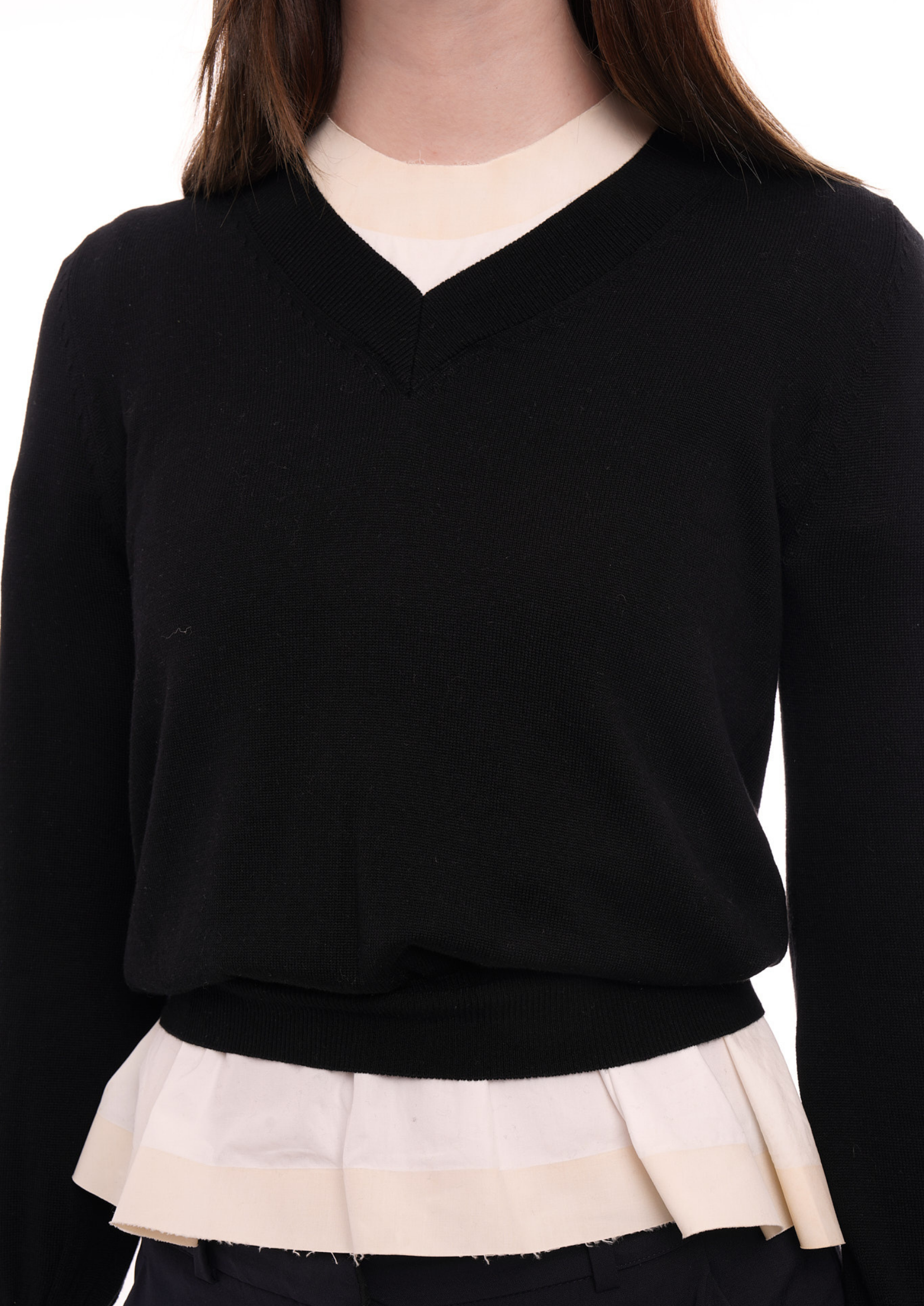 PULL OVER CROP IN BLACK