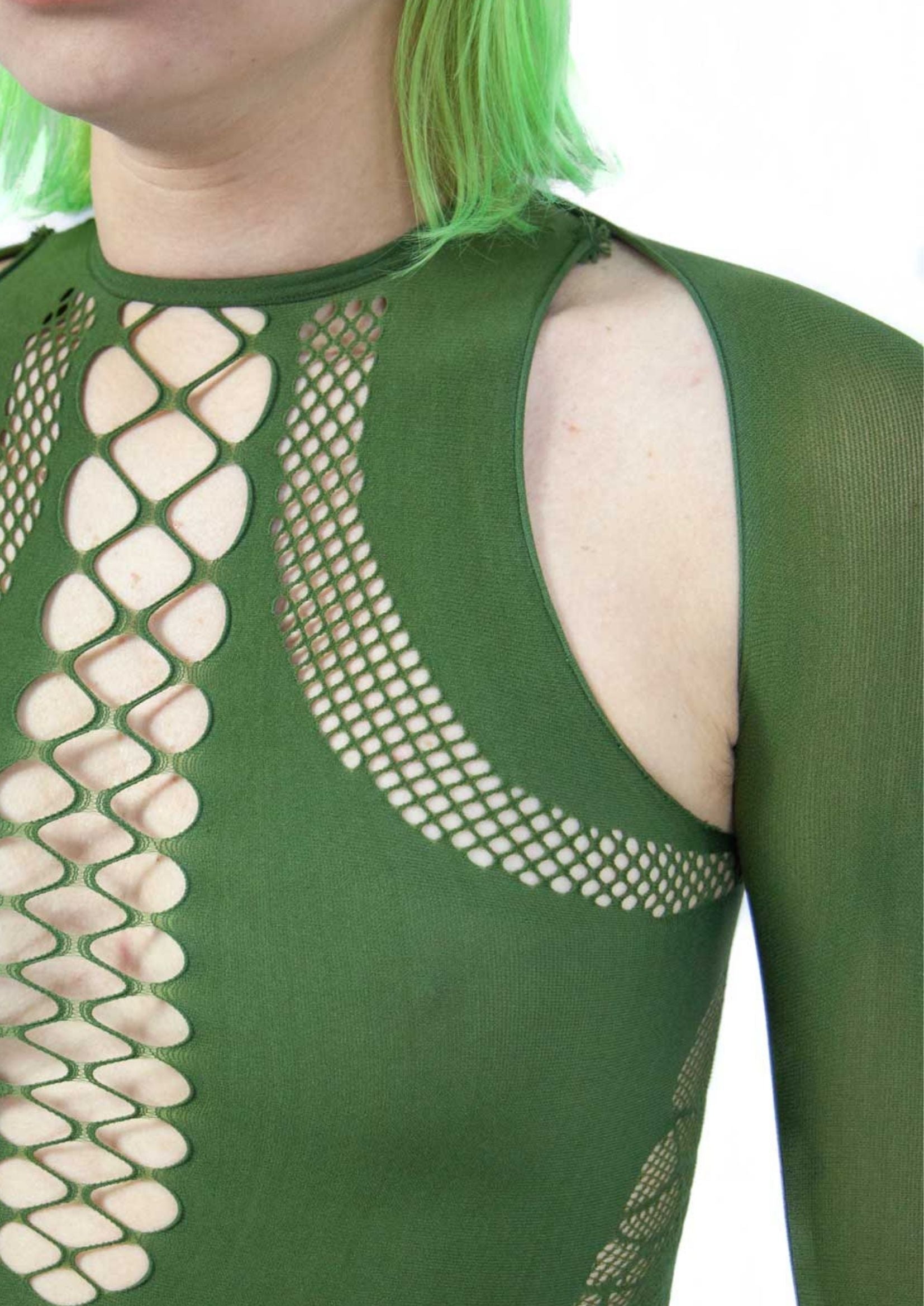 SHAPEWEAR STRETCH TOP & SLEEVES IN KHAKI