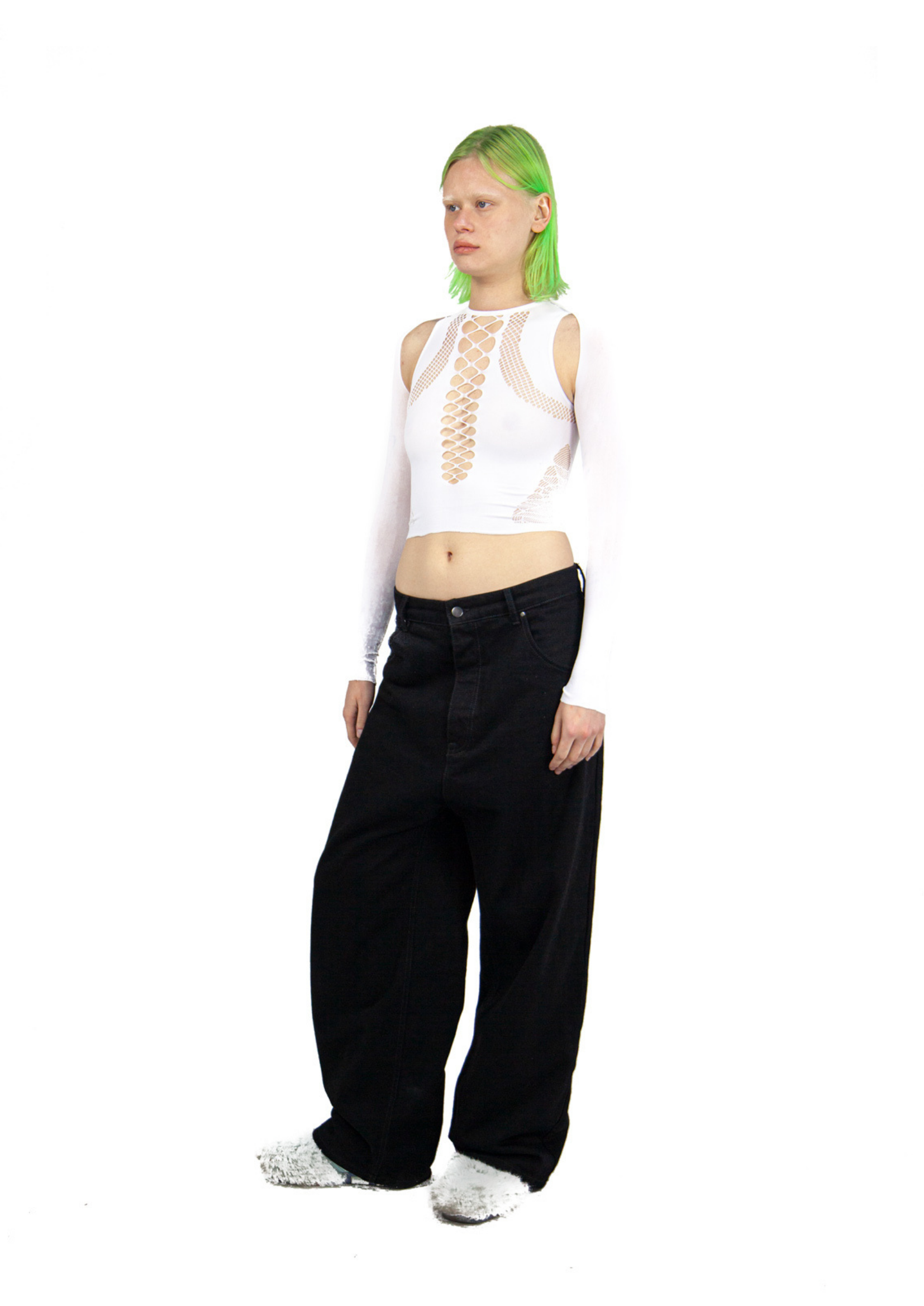 SHAPEWEAR STRETCH TOP & SLEEVES IN WHITE