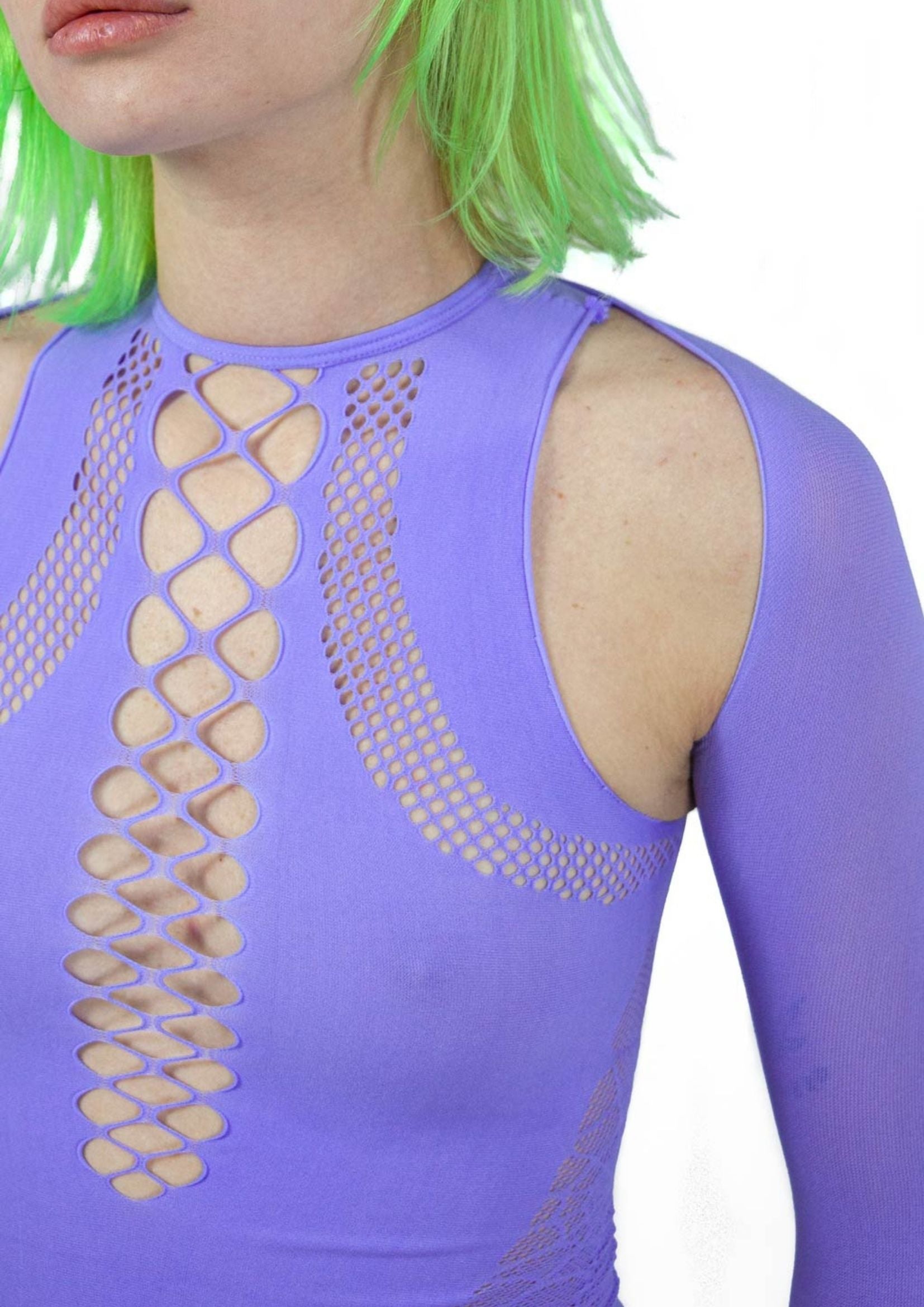 SHAPEWEAR STRETCH TOP & SLEEVES IN PURPLE