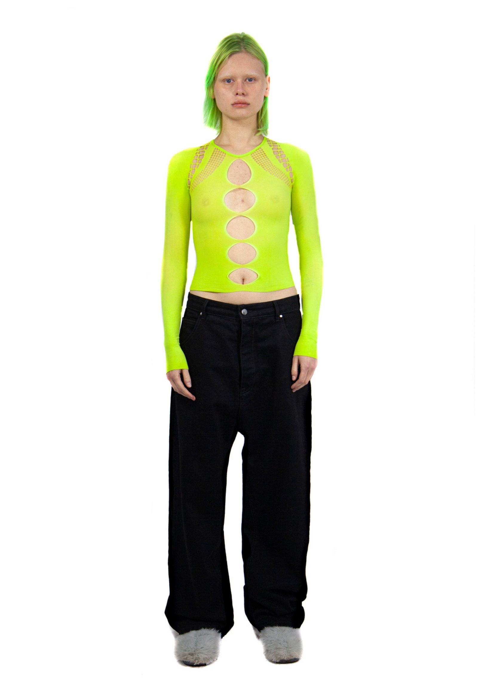 LONG-SLEEVE SHAPEWEAR TOP IN LIME