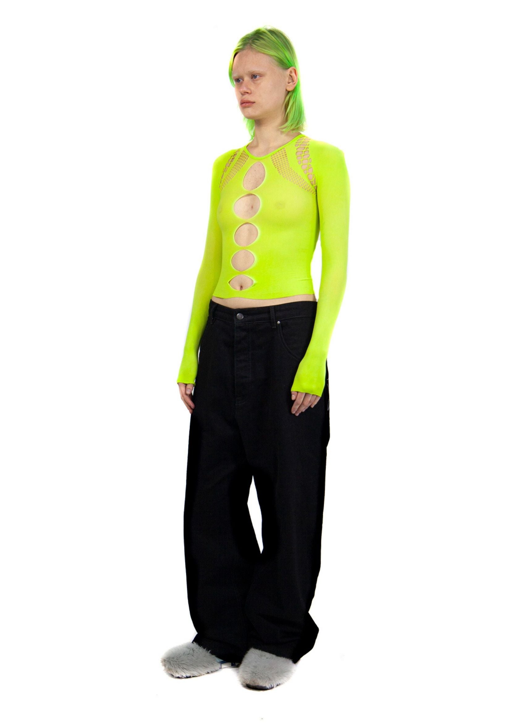 LONG-SLEEVE SHAPEWEAR TOP IN LIME
