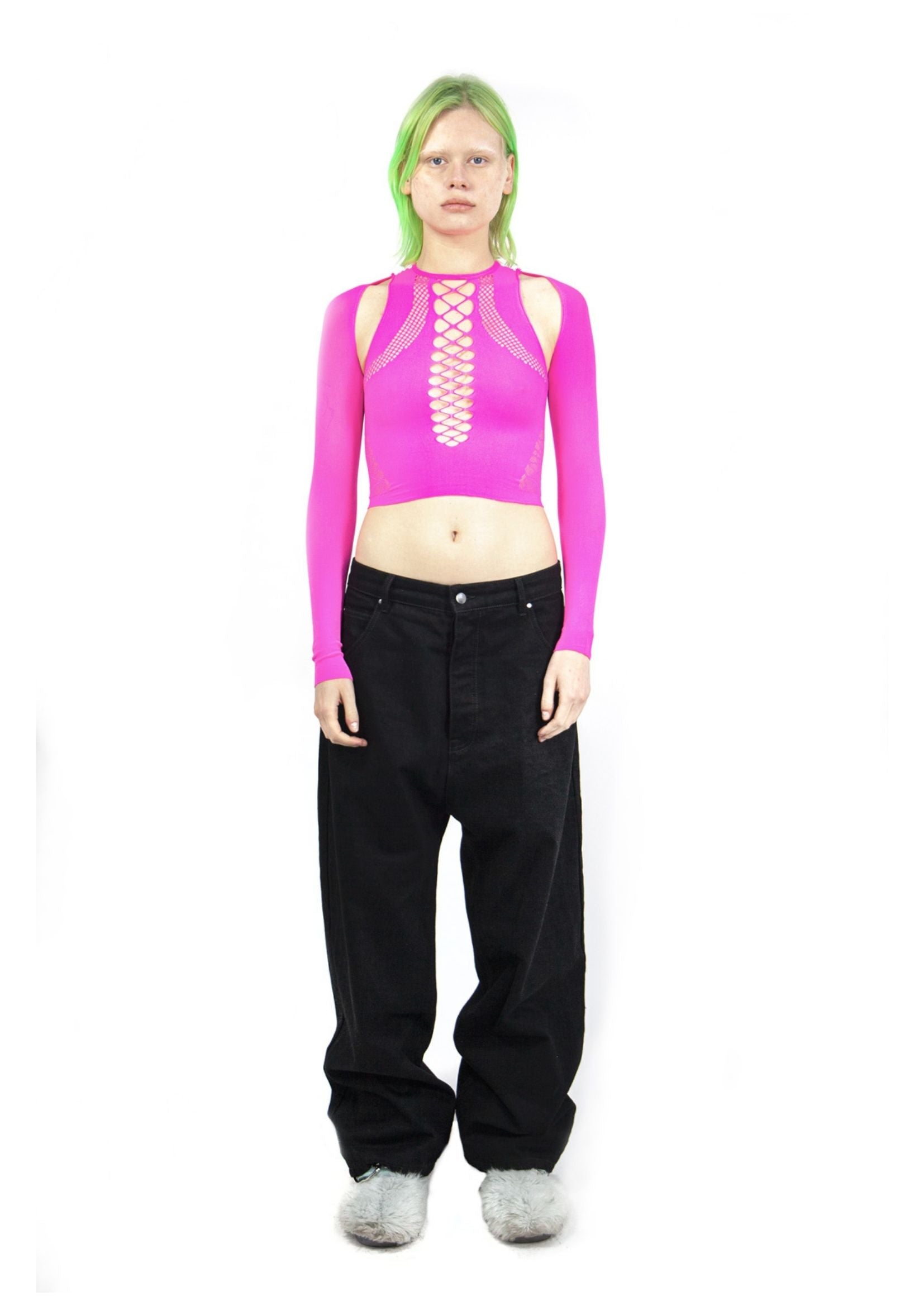 SHAPEWEAR STRETCH TOP & SLEEVES IN PINK