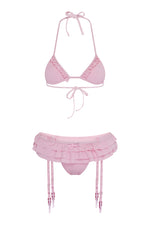GARTER BIKINI IN BABY PINK