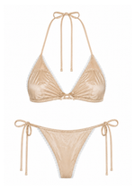 THE SATIN BOW BIKINI IN SOFT GOLD
