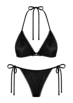 THE SATIN BOW BIKINI IN BLACK