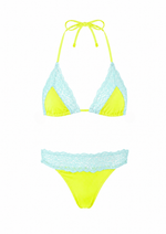 THICK LACE BIKINI IN AQUA