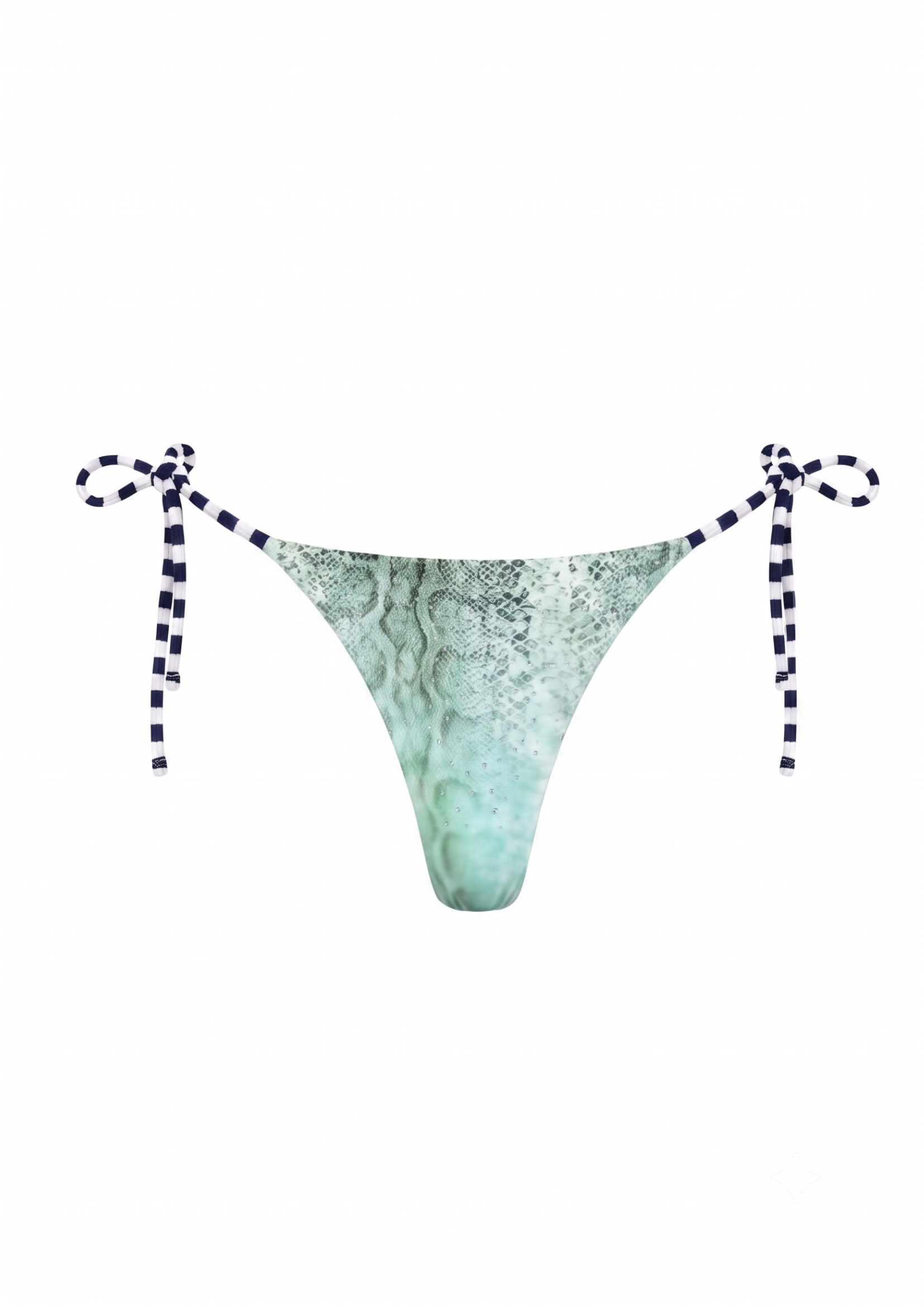 NIIHAI X MAIN ROSE TRIANGLE BIKINI BOTTOM IN AQUA SNAKE