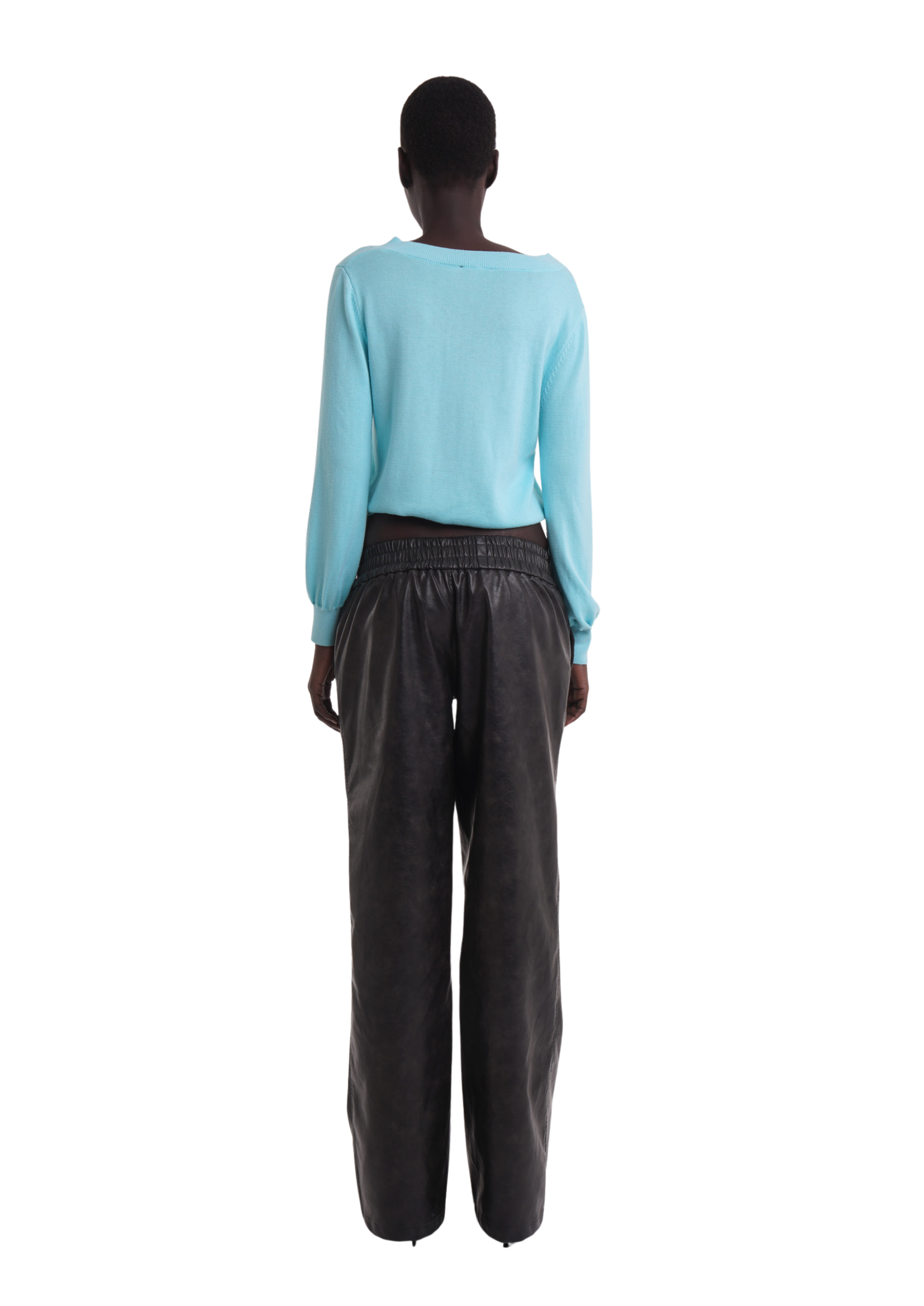 ELASTIC FAUX LEATHER TROUSERS