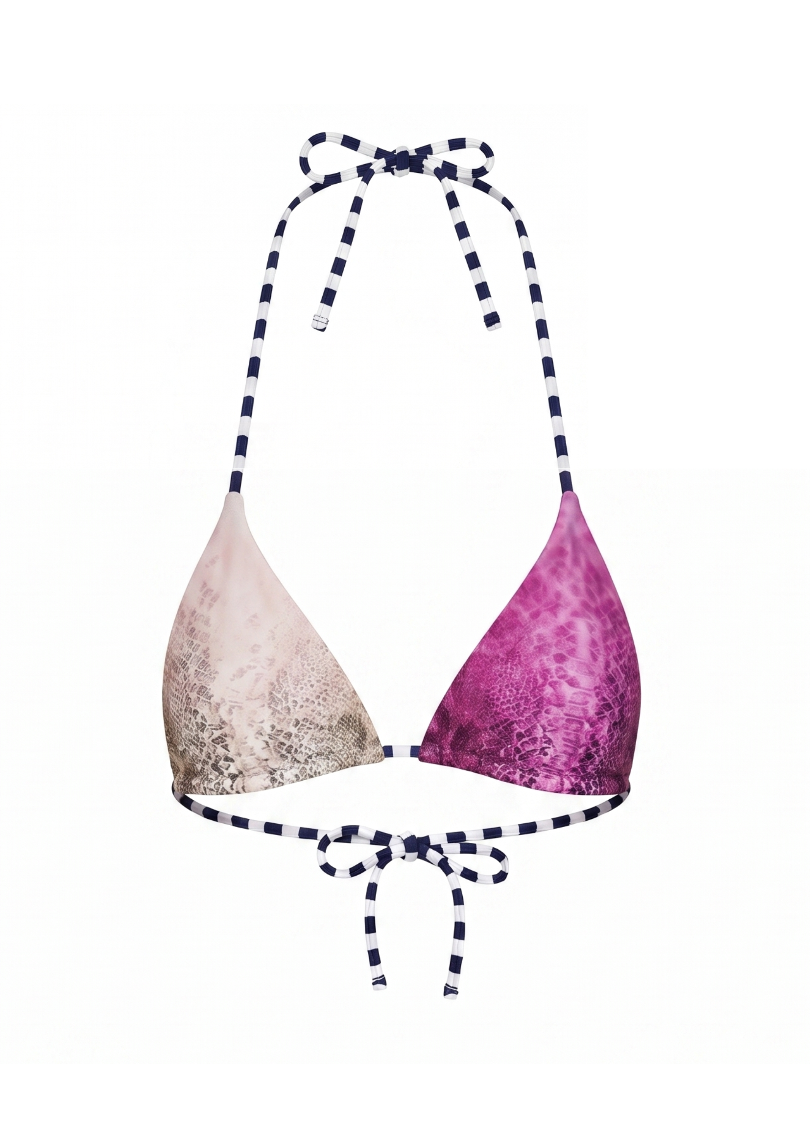 NIIHAI X MAIN ROSE TRIANGLE BIKINI TOP IN PINK SNAKE