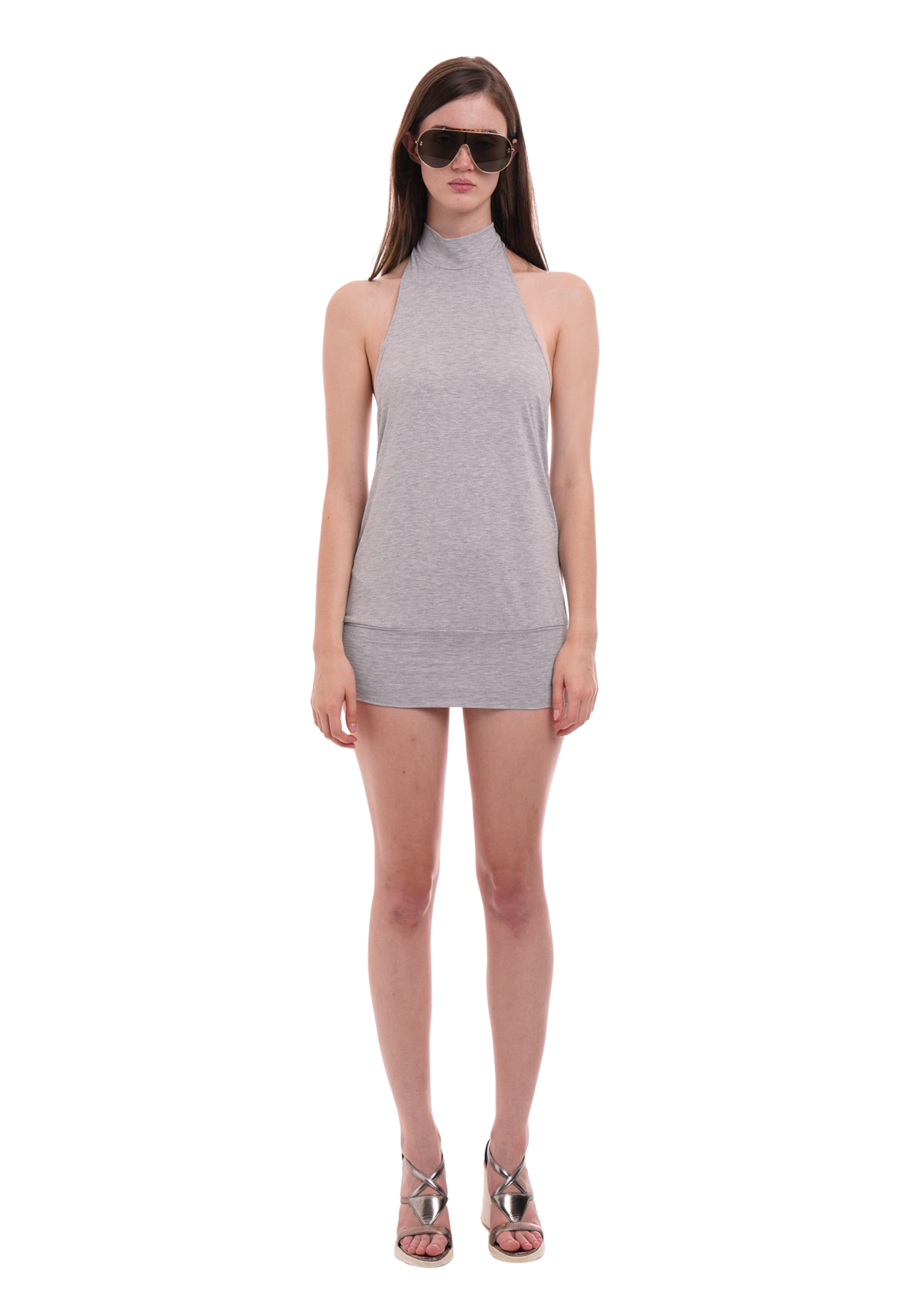 HALO DRESS IN GREY MARL