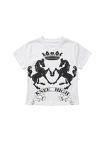KNEE HIGH V-NECK BABY TEE IN WHITE