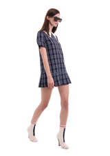 THE PLAID MINI IN DEEP BLUE