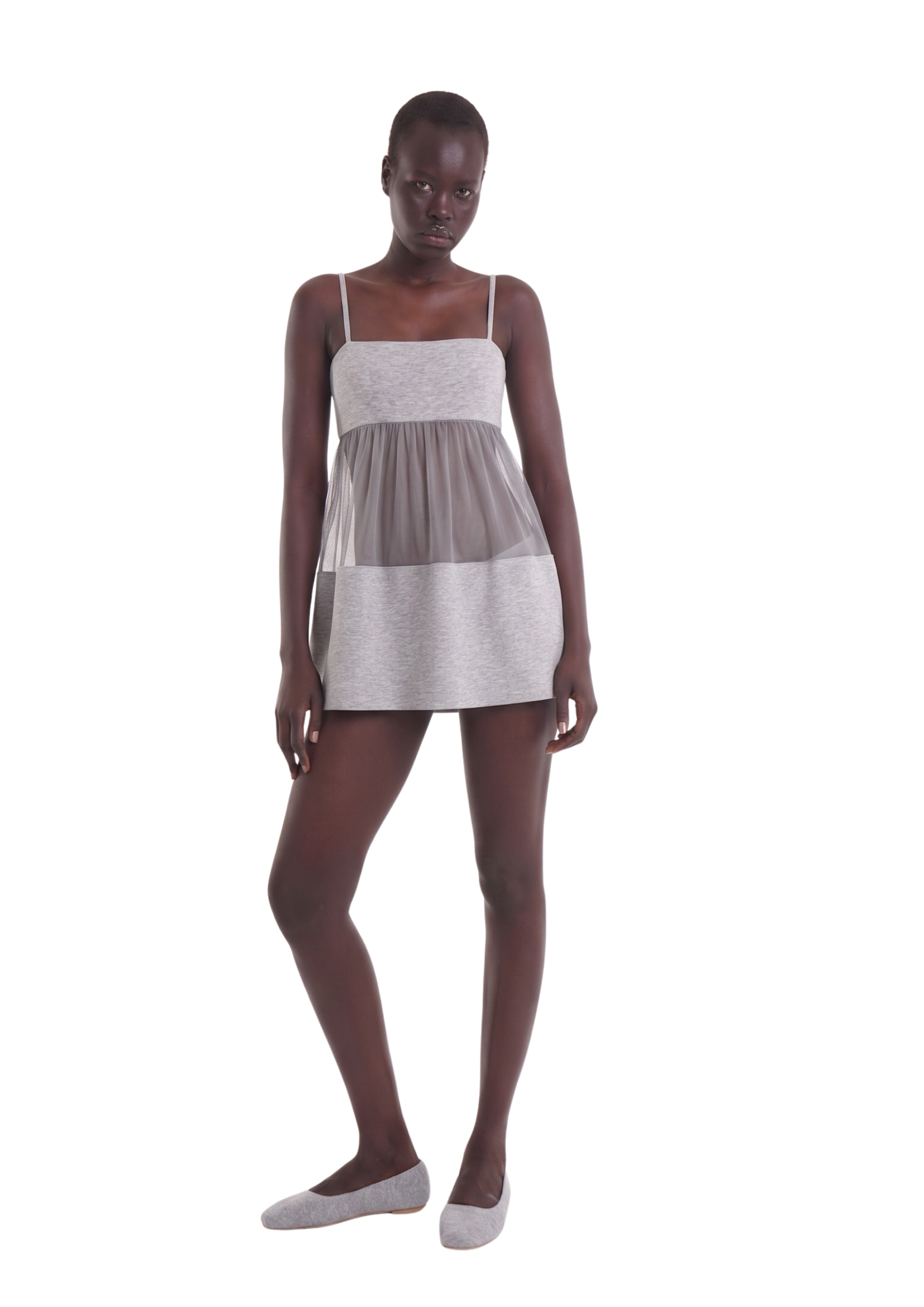 BOP DRESS IN GREY MARL