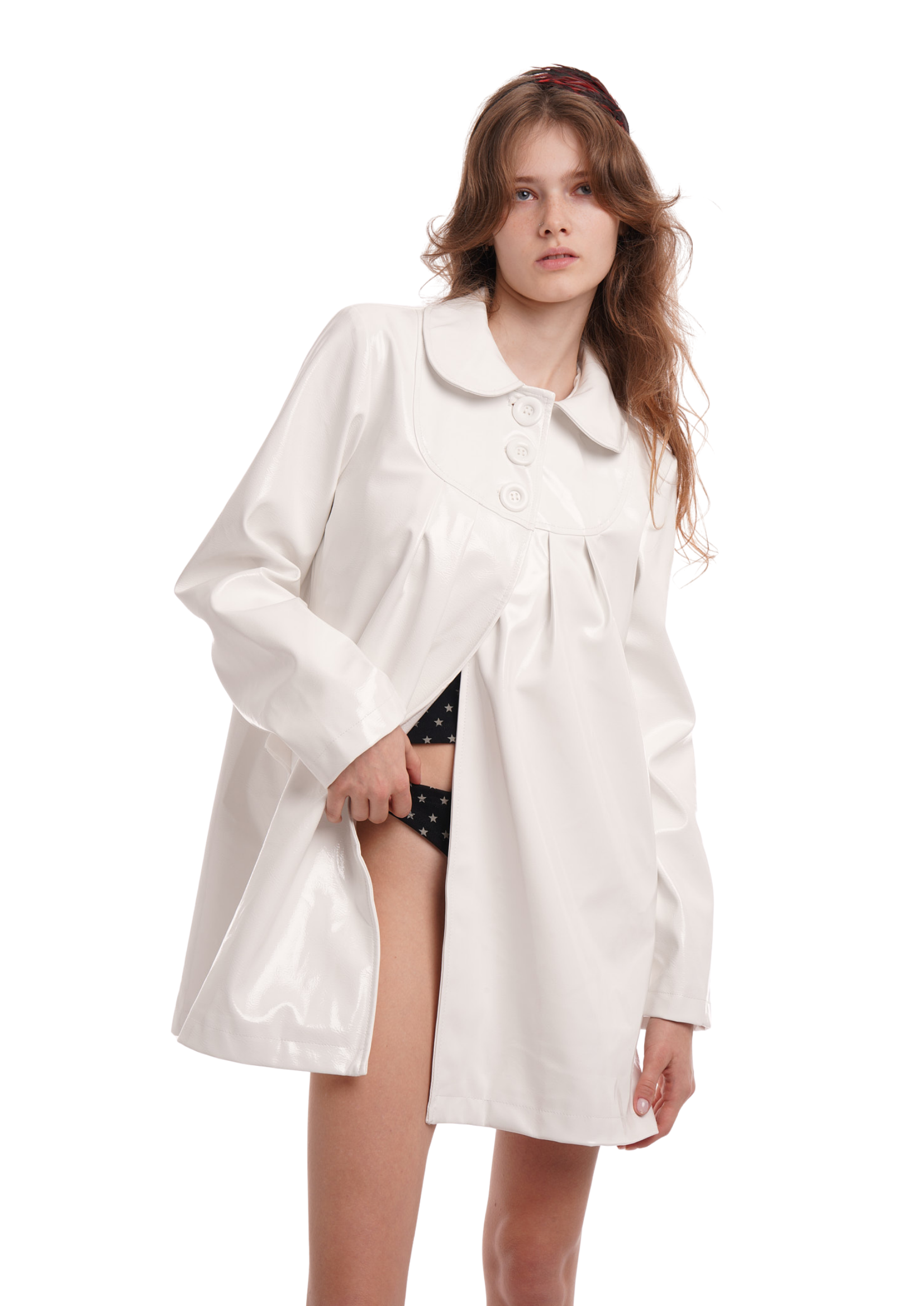 AFTER DARK COAT IN WHITE GLOSS