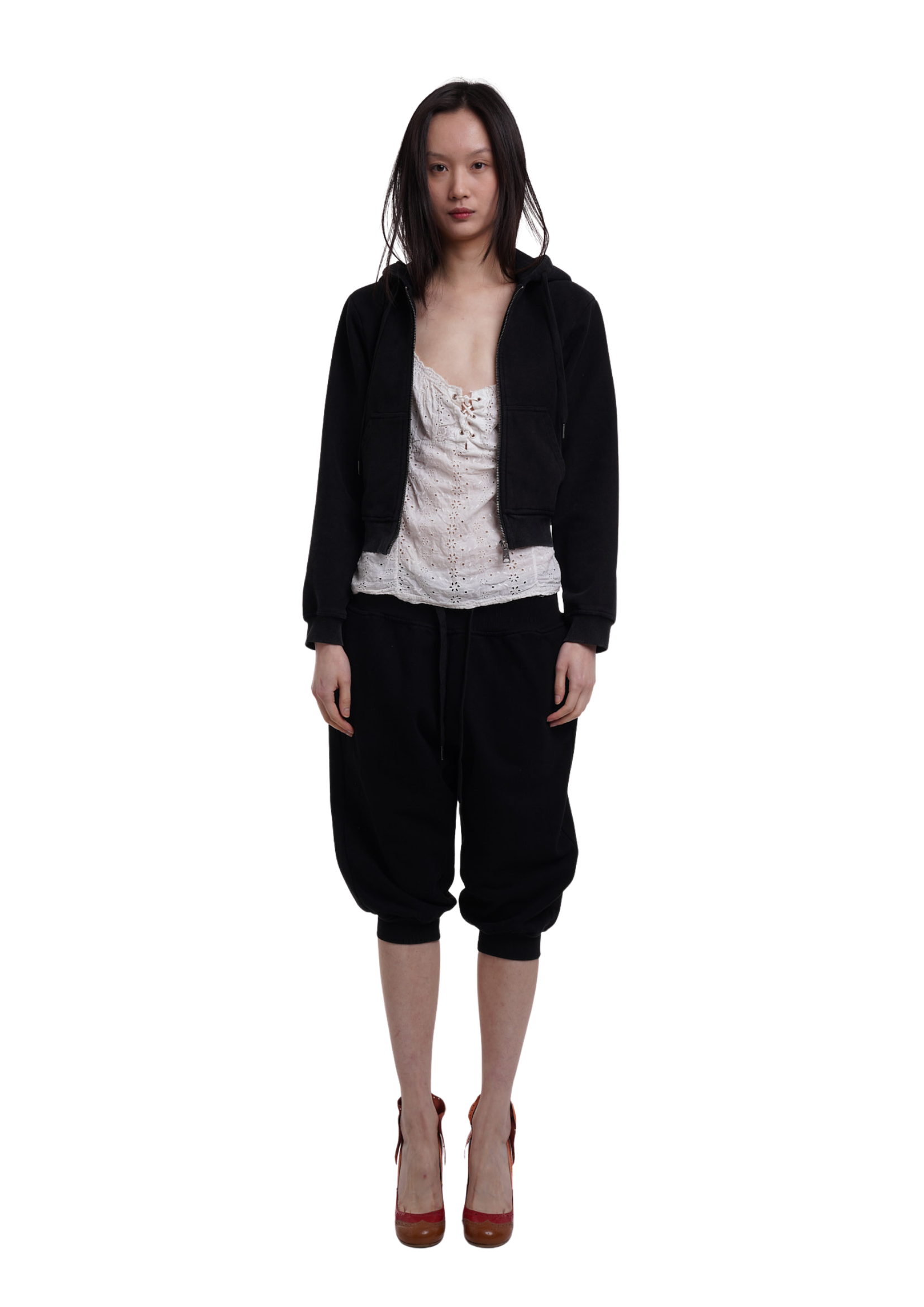 SWEATS SET CAPRIS IN WORN BLACK