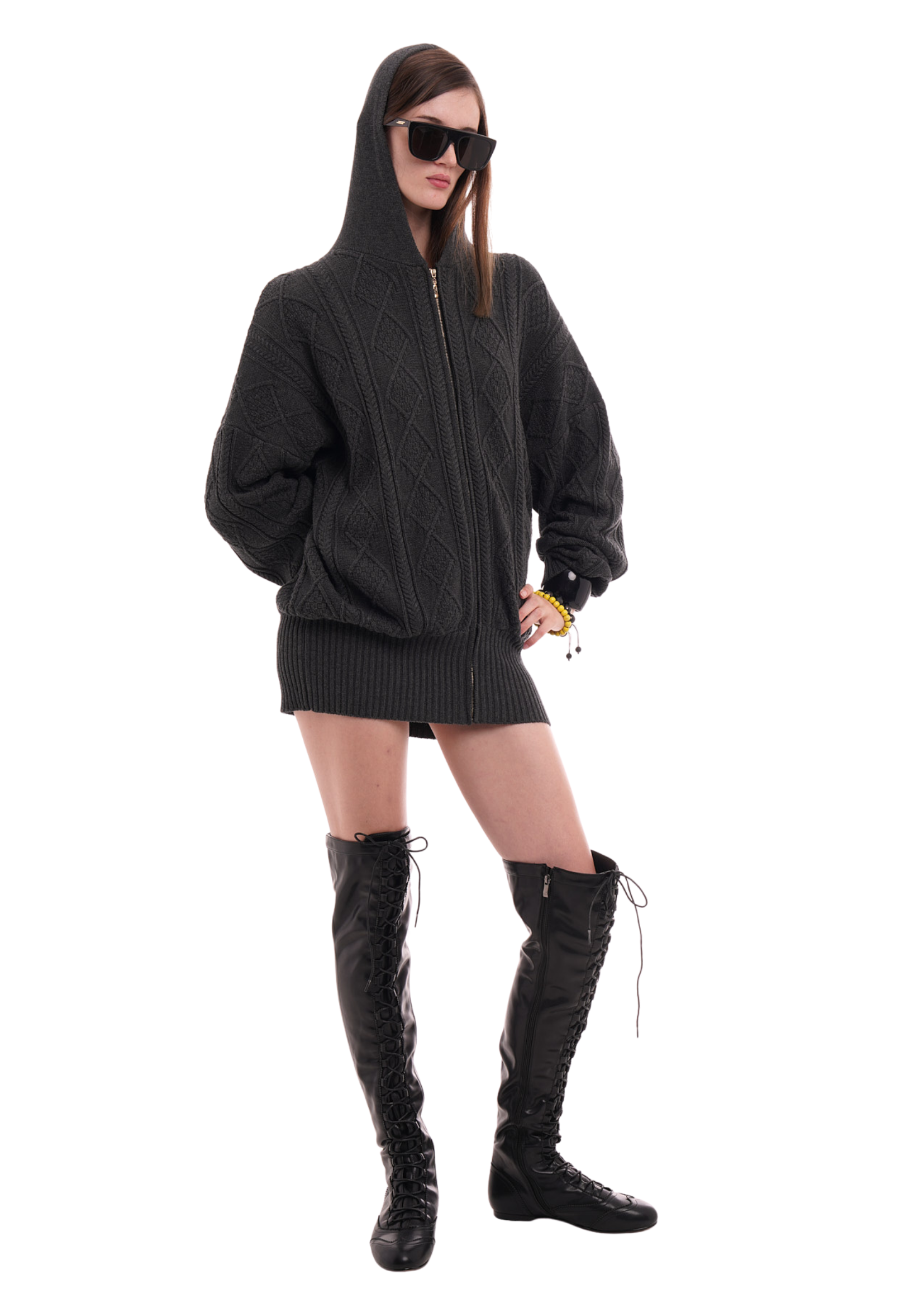 THE CECE DRESS IN WORN BLACK