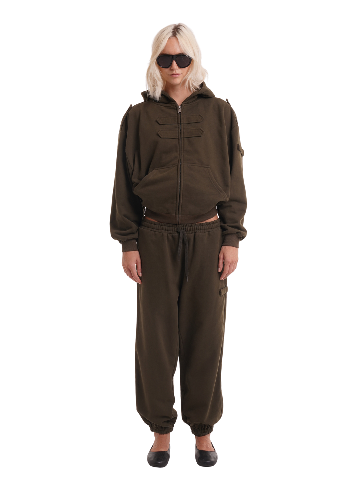 COVER HOODIE IN KHAKI