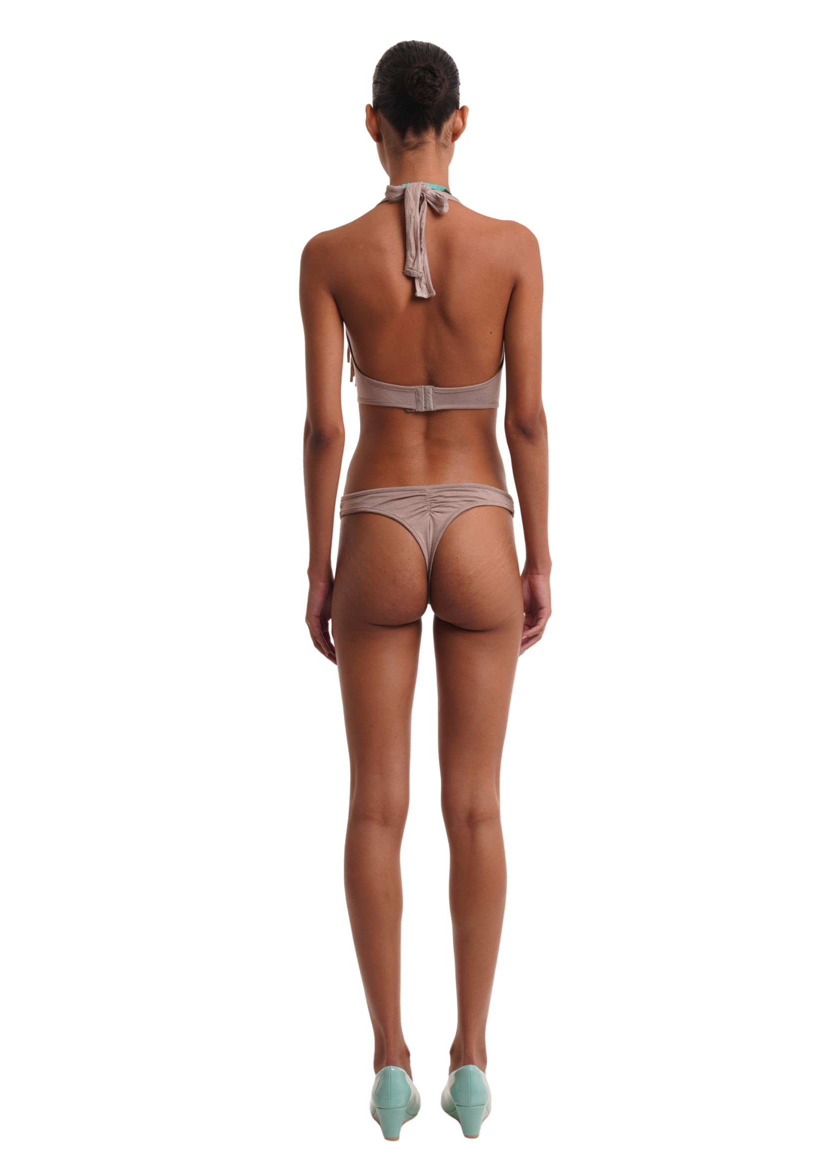 FRINGE BODYSUIT IN SAND