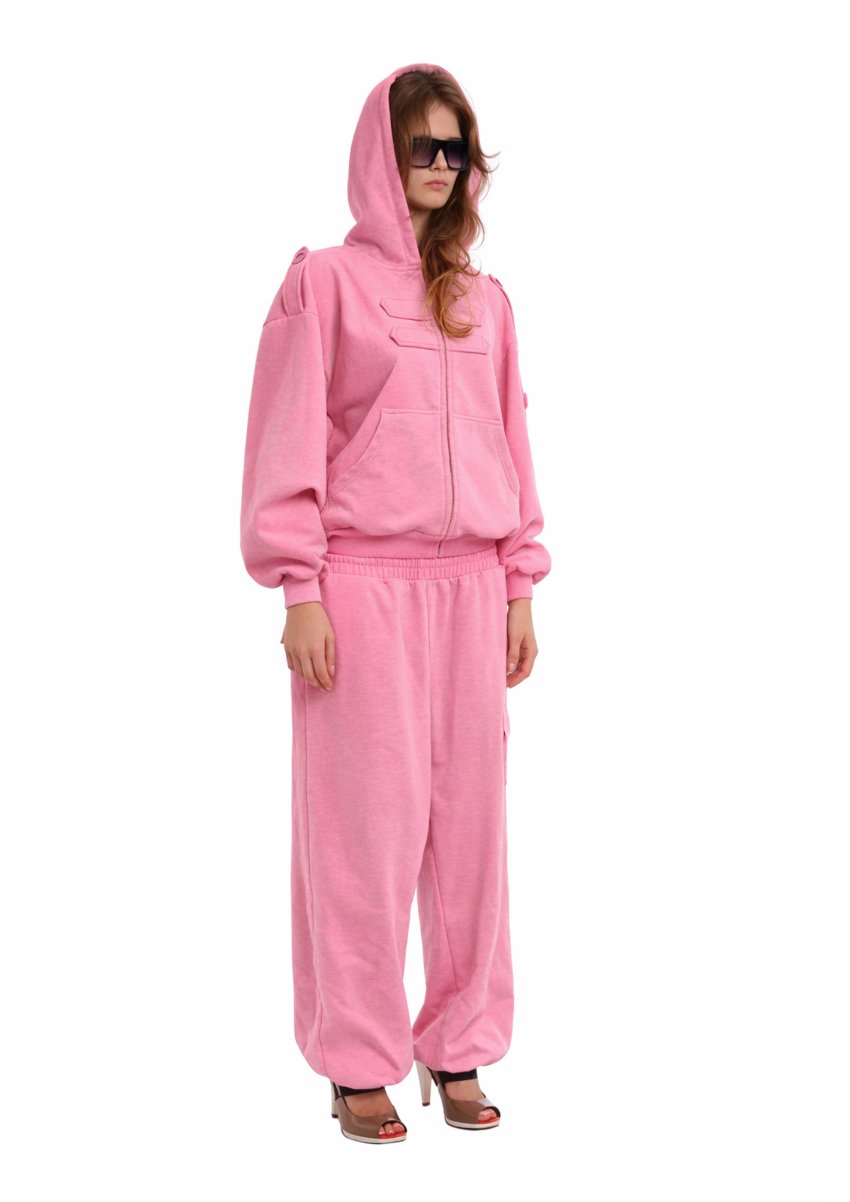 COVER HOODIE IN WORN ROSIE PINK