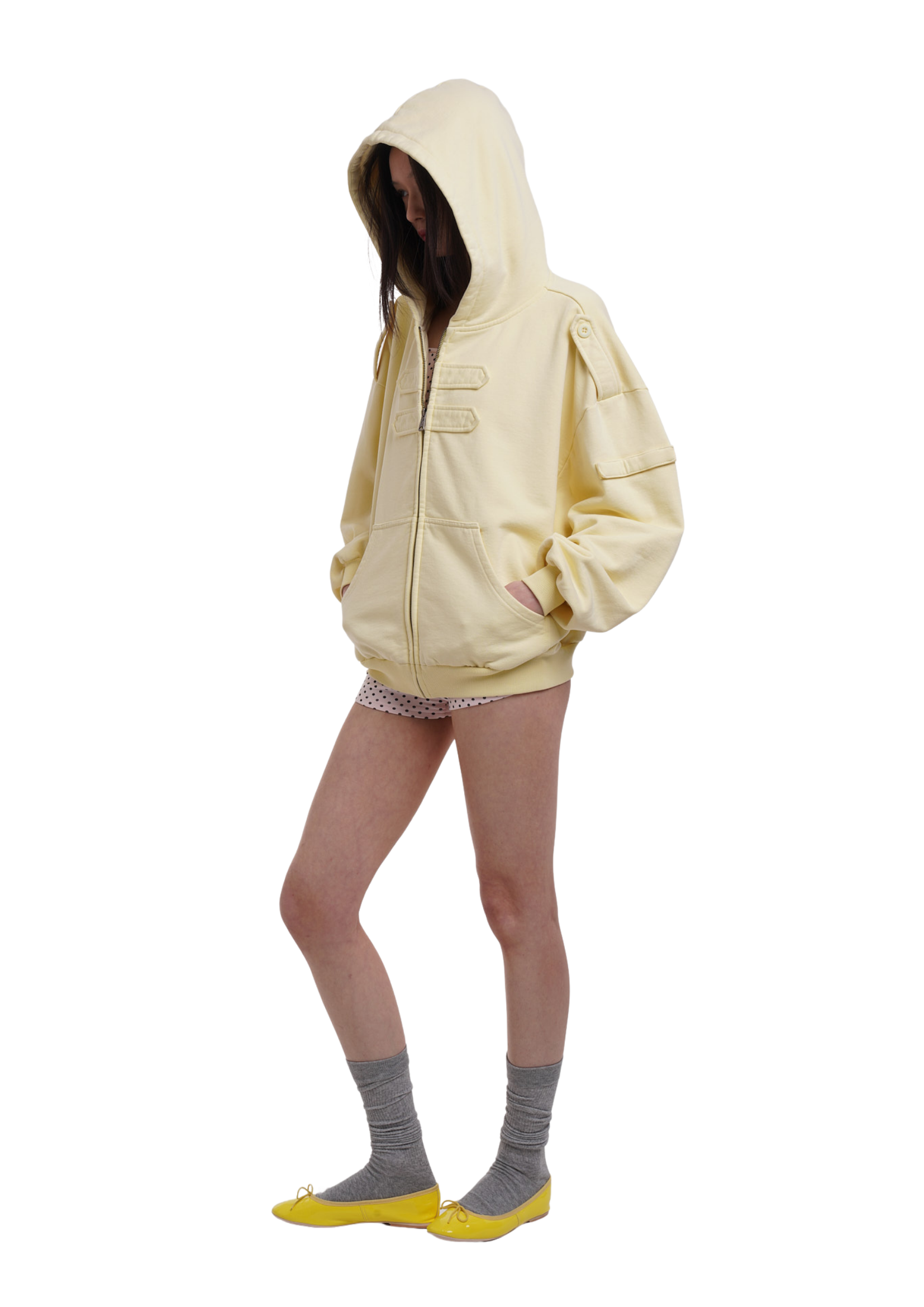 COVER HOODIE IN LEMON